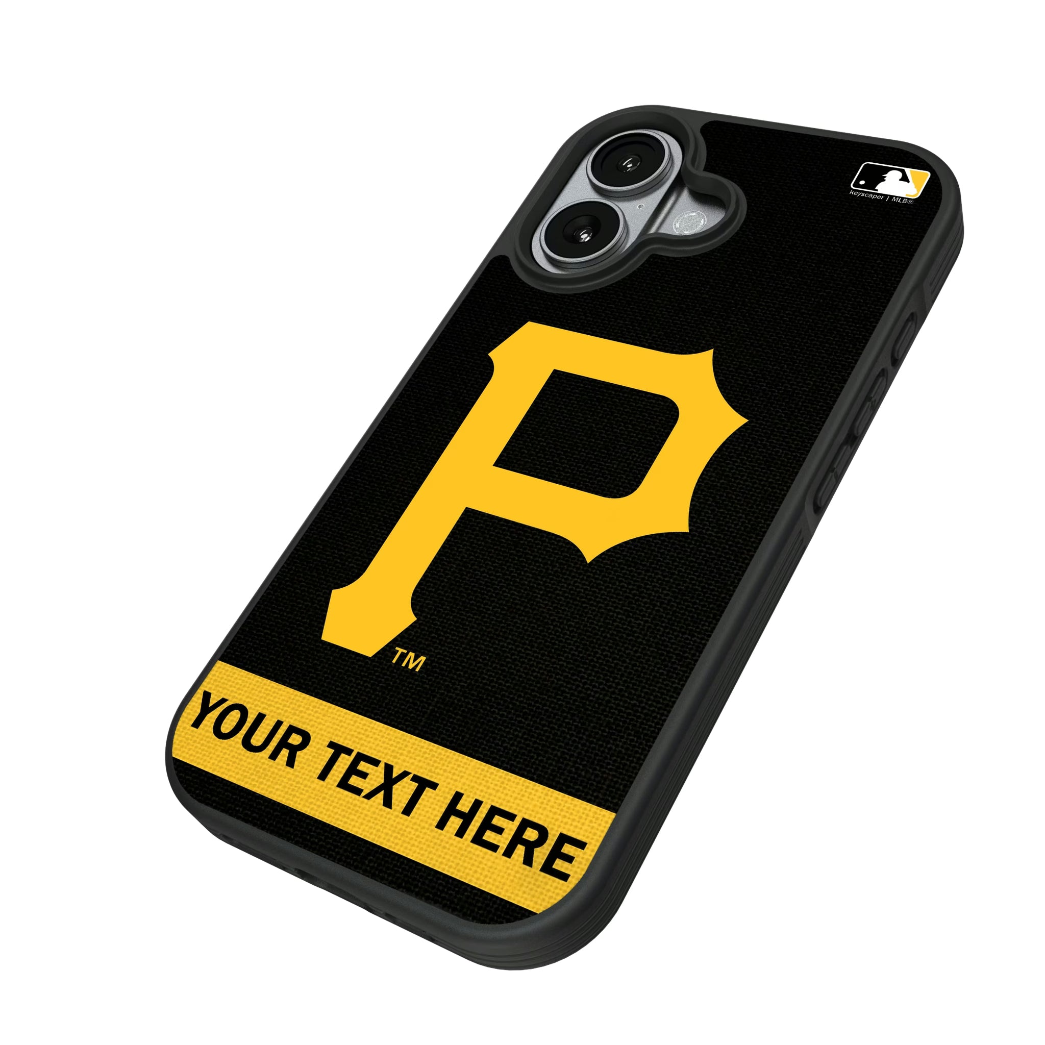 Pittsburgh Pirates Personalized Stripe iPhone Bump Phone Case for Apple iPhone - Isometric View#Device_iPhone 17