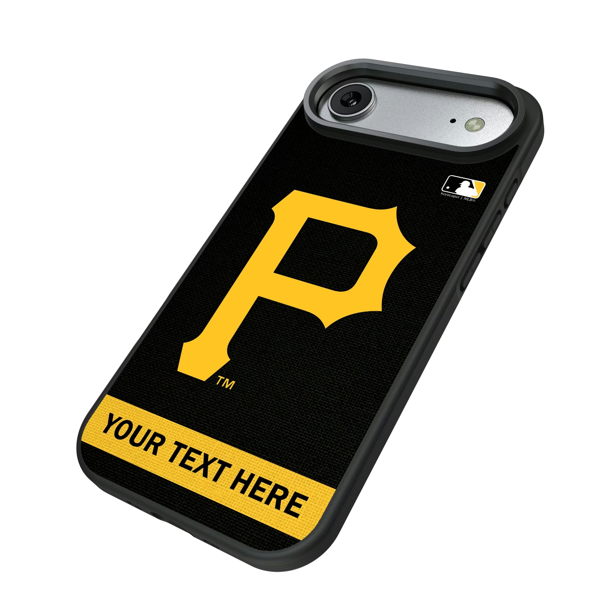 Pittsburgh Pirates Personalized Stripe iPhone Bump Phone Case for Apple iPhone - Isometric View#Device_iPhone Air