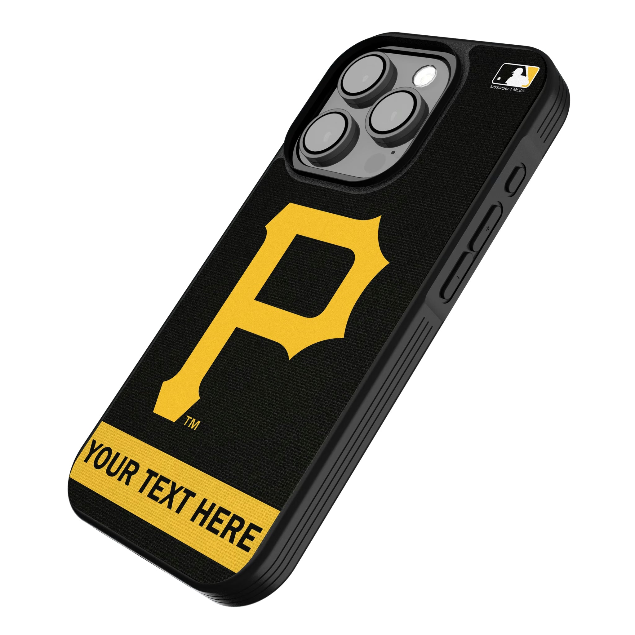 Pittsburgh Pirates Personalized Stripe iPhone Bump Phone Case for Apple iPhone - Isometric View