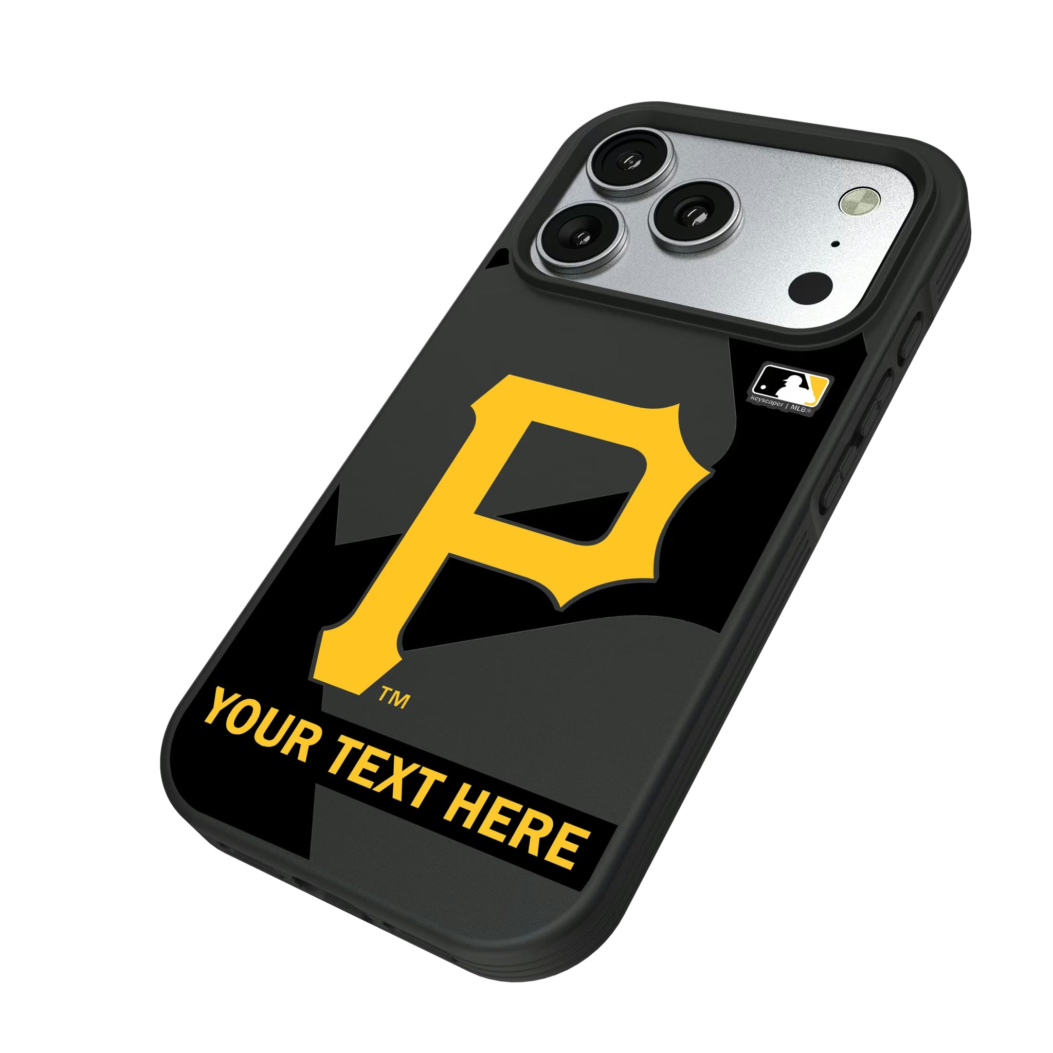 Pittsburgh Pirates Personalized Tilt iPhone Bump Phone Case for Apple iPhone - Isometric View#Device_iPhone 17 Pro