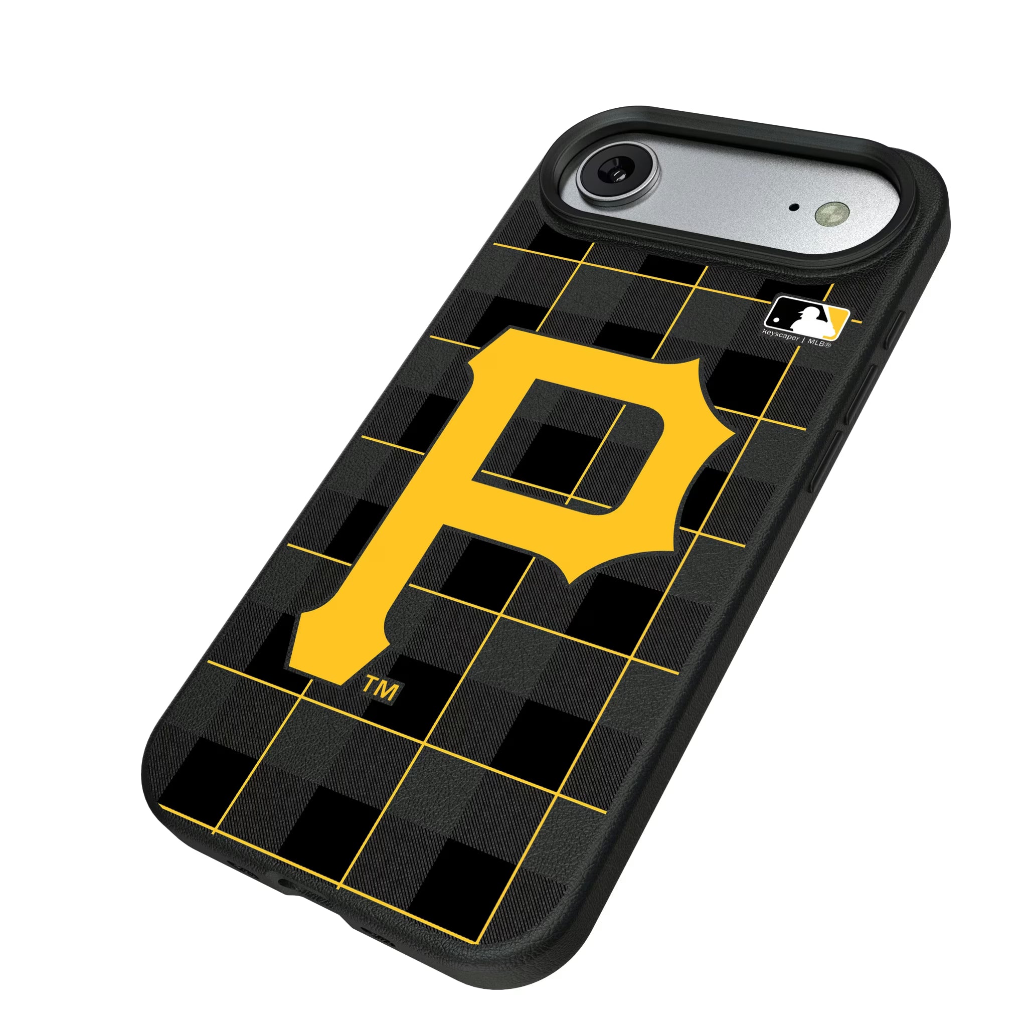 Pittsburgh Pirates Plaid iPhone MagSafe Compatible Phone Case for Apple iPhone - Isometric View#Device_iPhone Air