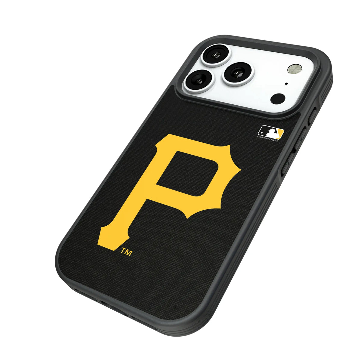 Pittsburgh Pirates Solid iPhone Bump Phone Case for Apple iPhone - Isometric View#Device_iPhone 18 Pro