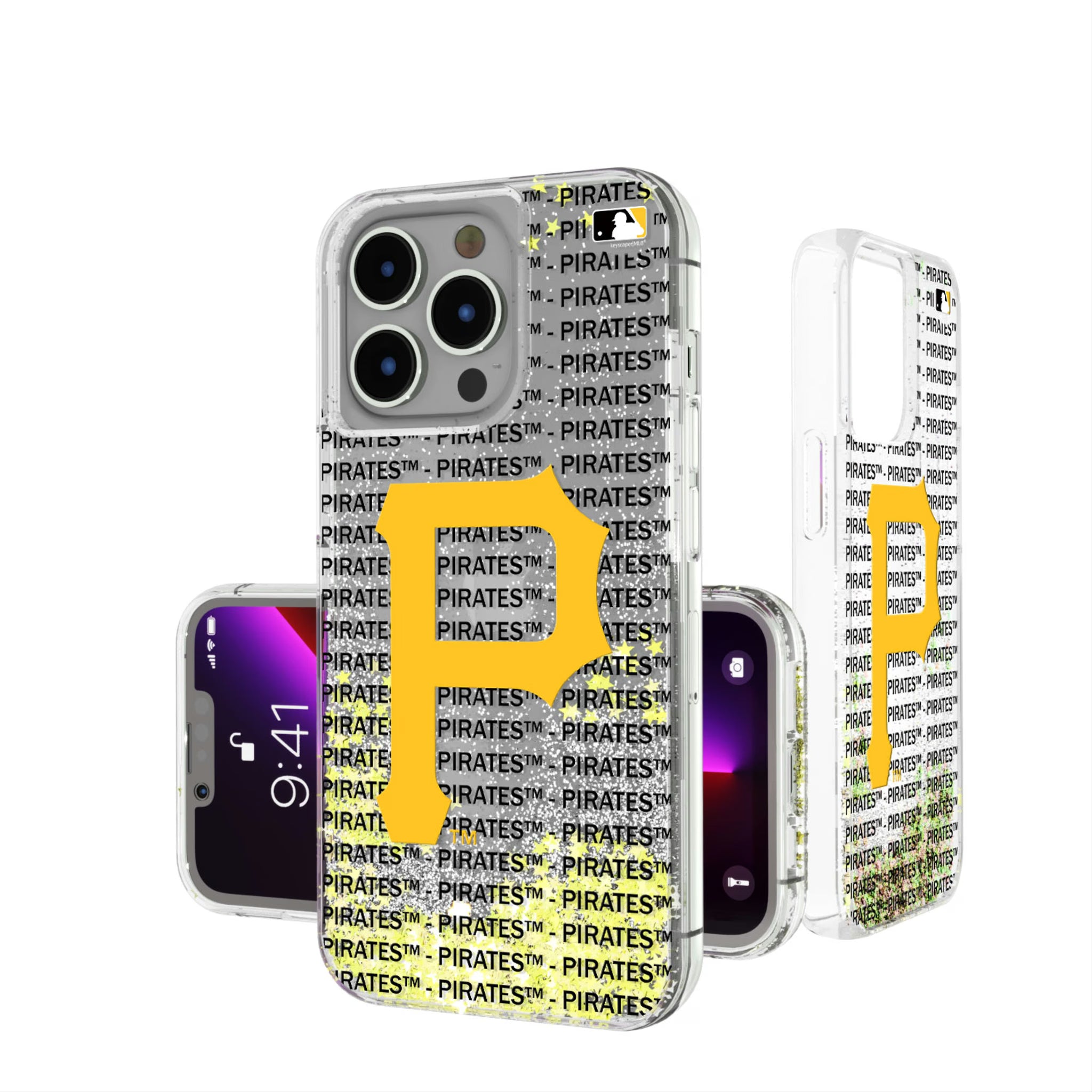 Pittsburgh Pirates Text Backdrop iPhone Glitter Phone Case for Apple iPhone