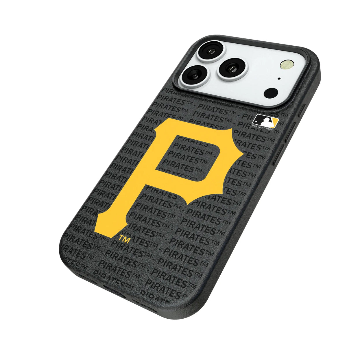 Pittsburgh Pirates Text Backdrop iPhone MagSafe Compatible Phone Case for Apple iPhone - Isometric View#Device_iPhone 18 Pro