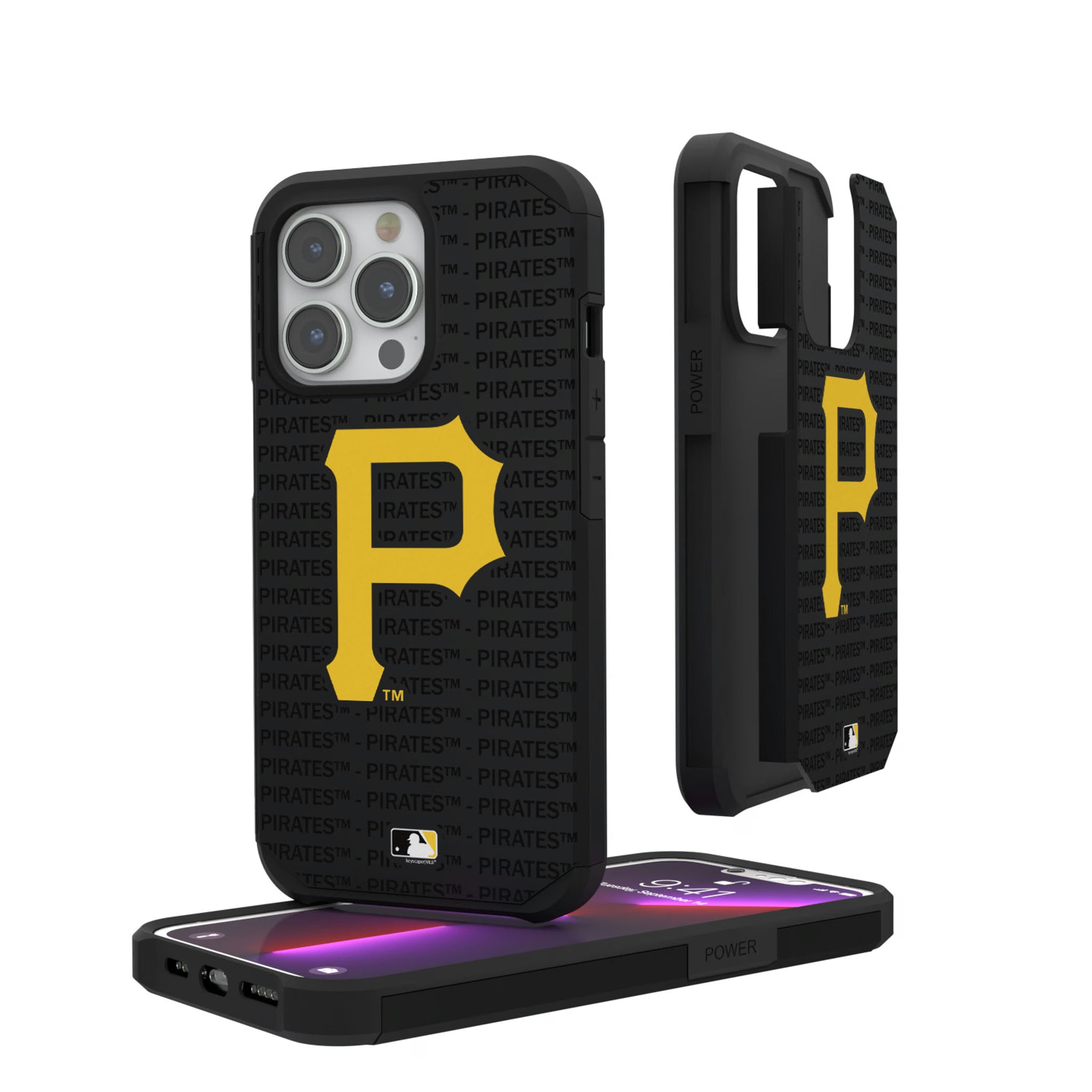 Pittsburgh Pirates Text Backdrop iPhone Rugged Phone Case for Apple iPhone