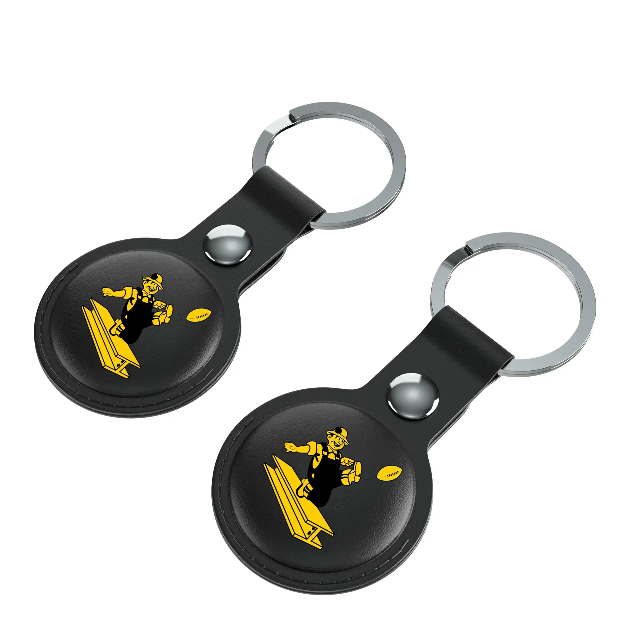 Pittsburgh Steelers 1961 Historic Collection Insignia AirTag Black Airtag Holder 2-Pack - Isometric View