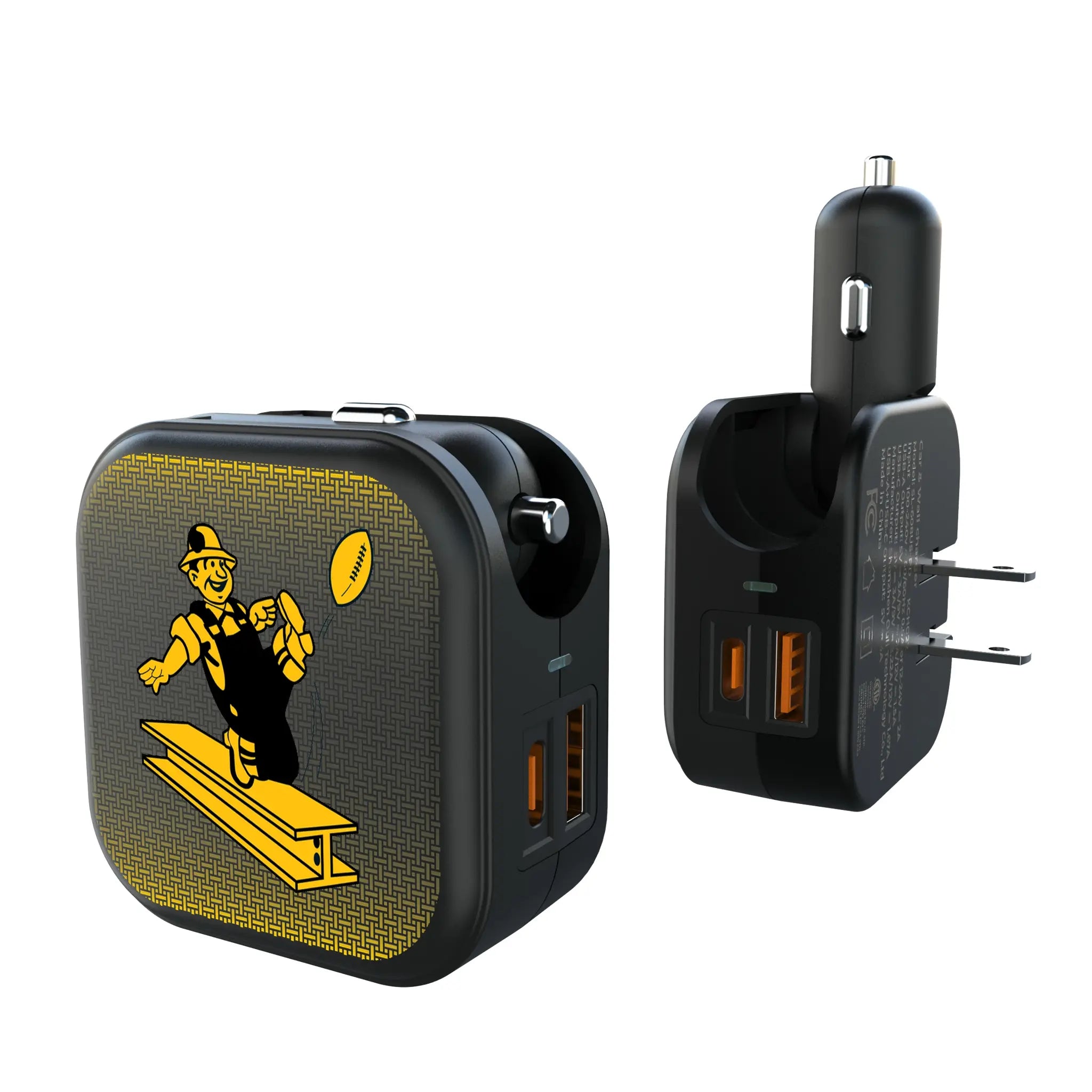Pittsburgh Steelers 1961 Historic Collection Linen 2 in 1 USB A/C Charger