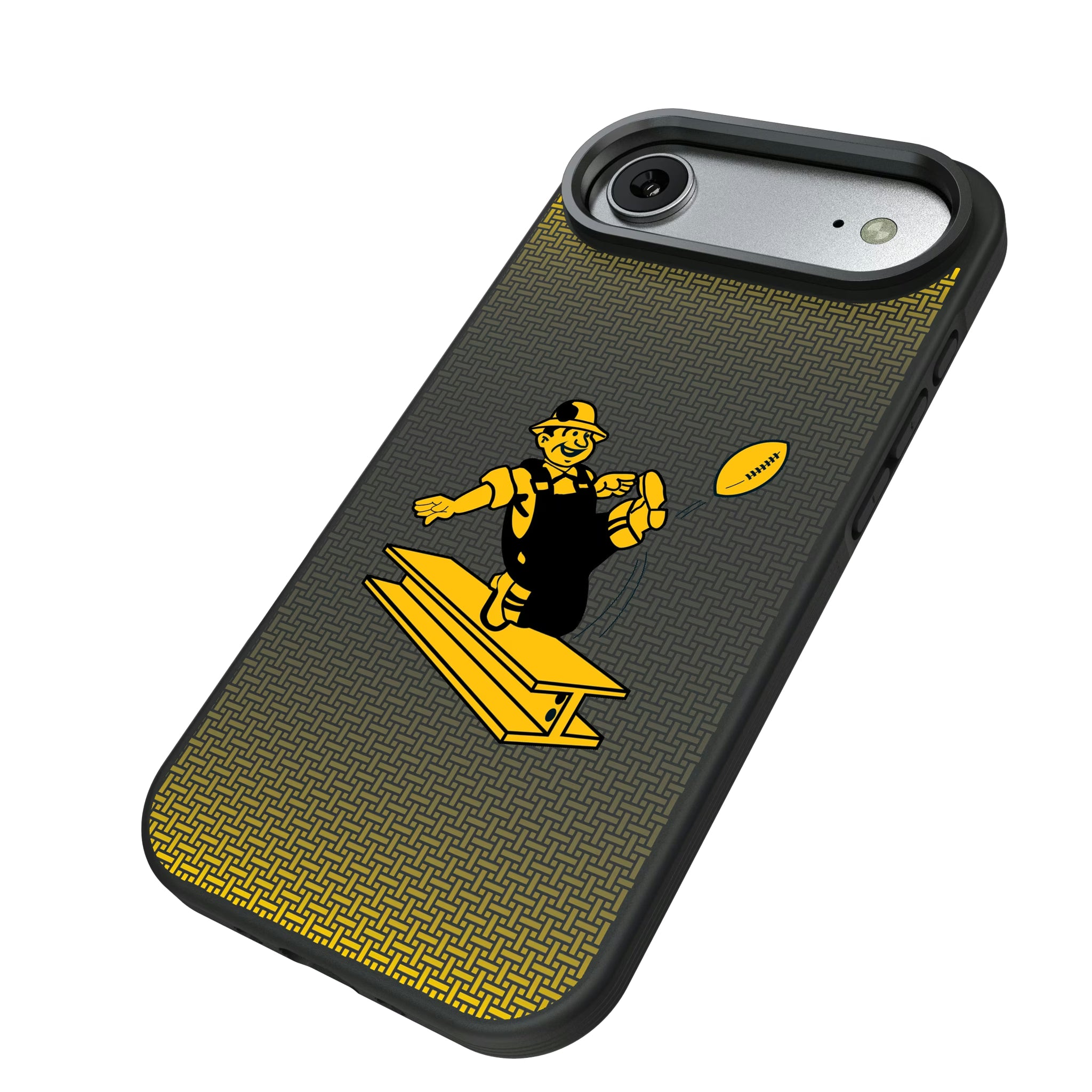 Pittsburgh Steelers 1961 Historic Collection Linen iPhone Bump Phone Case for Apple iPhone - Isometric View#Device_iPhone Air