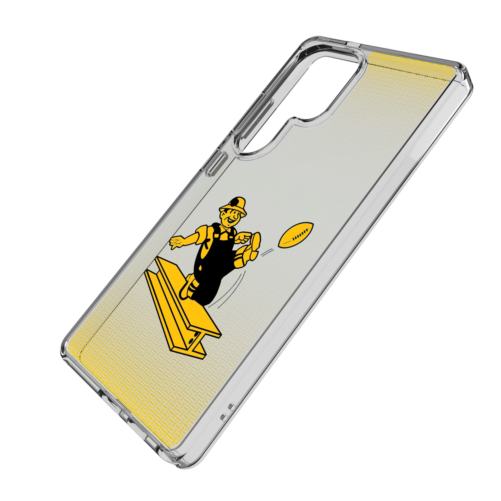 Pittsburgh Steelers 1961 Historic Collection Linen Galaxy Clear Phone Case for Samsung Galaxy - Isometric View