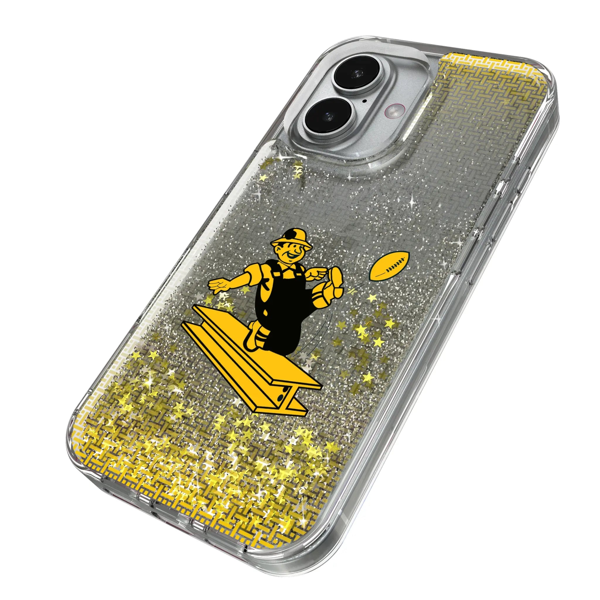 Pittsburgh Steelers 1961 Historic Collection Linen iPhone Glitter Phone Case for Apple iPhone - Isometric View