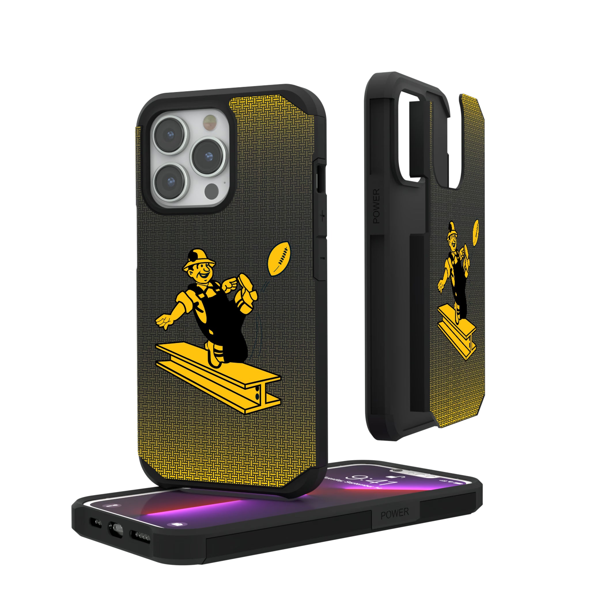 Pittsburgh Steelers 1961 Historic Collection Linen iPhone Rugged Phone Case for Apple iPhone#Device_iPhone 13 Pro