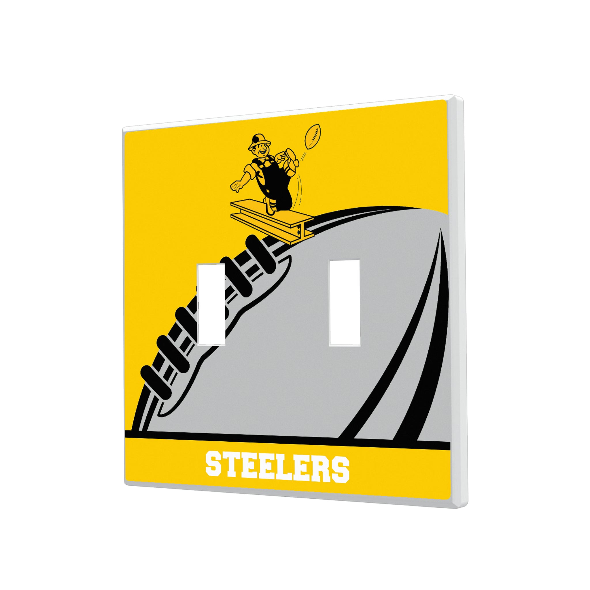 Pittsburgh Steelers 1961 Historic Collection Passtime Hidden-Screw Light Switch Plate#Style_Double Toggle