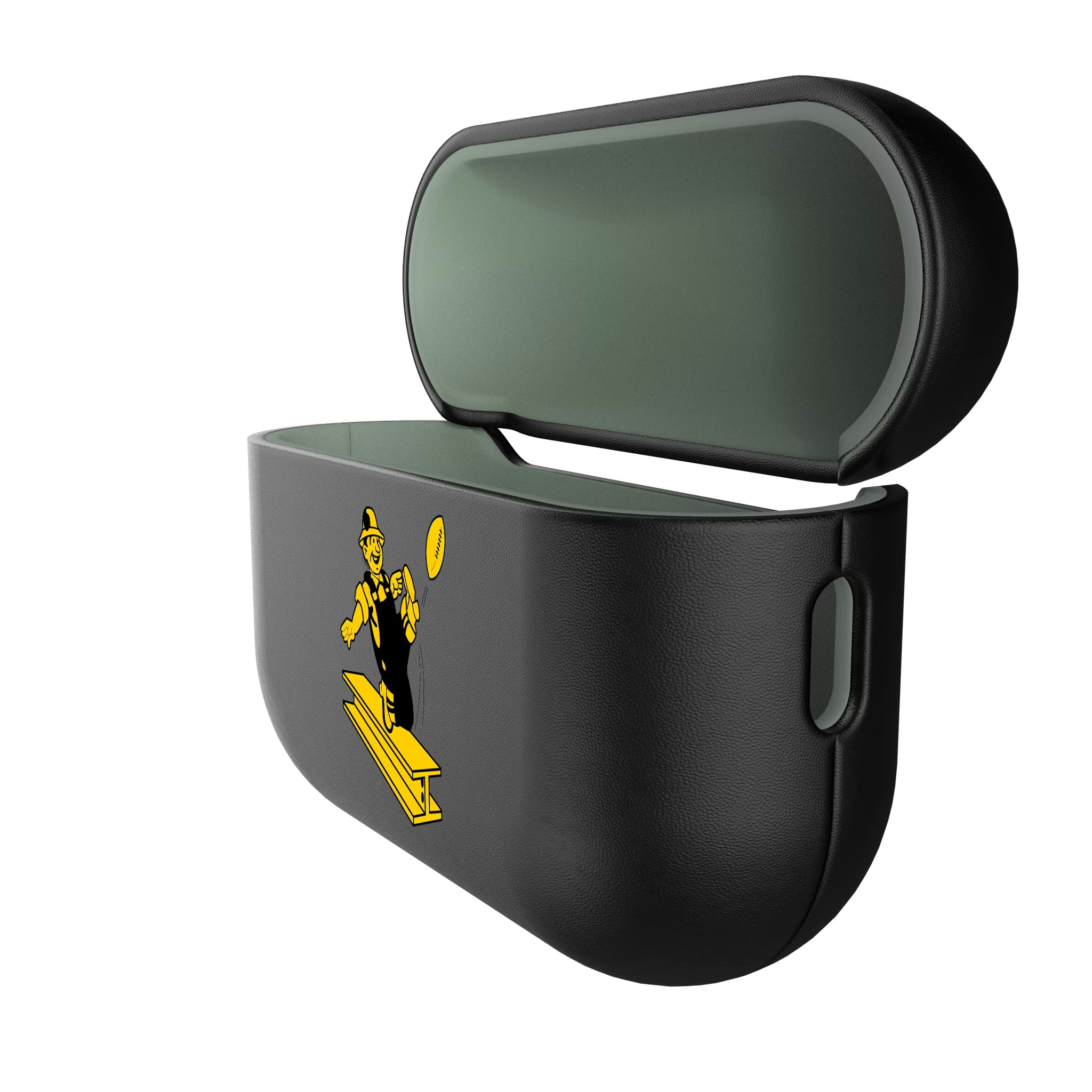 Pittsburgh Steelers 1961 Historic Collection Personalized Insignia AirPods AirPod Case Cover - Isometric View#Device_AirPods Pro 3