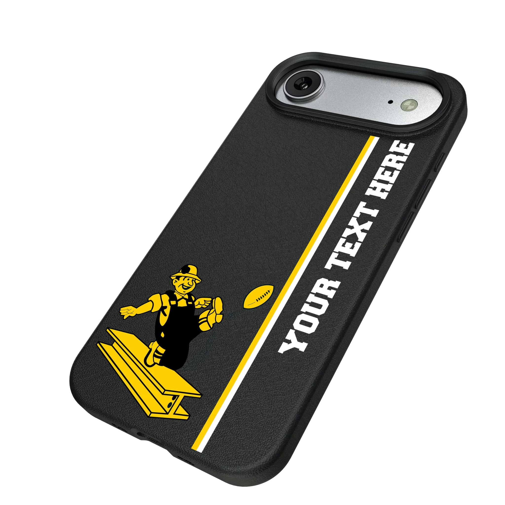Pittsburgh Steelers 1961 Historic Collection Personalized Sidebard iPhone MagSafe Compatible Phone Case for Apple iPhone - Isometric View#Device_iPhone Air