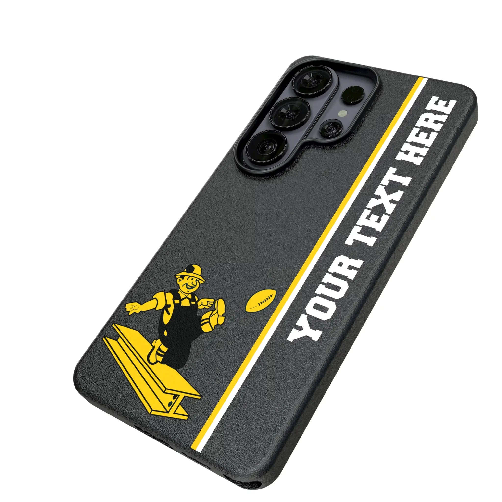 Pittsburgh Steelers 1961 Historic Collection Personalized Sidebard Galaxy MagSafe Compatible Phone Case for Samsung Galaxy - Isometric View#Device_Galaxy S26 Ultra