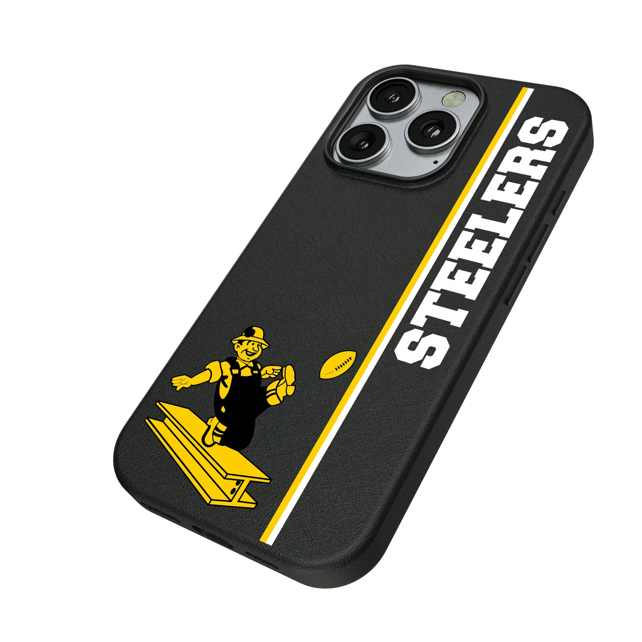 Pittsburgh Steelers 1961 Historic Collection Sidebar iPhone MagSafe Compatible Phone Case for Apple iPhone - Isometric View
