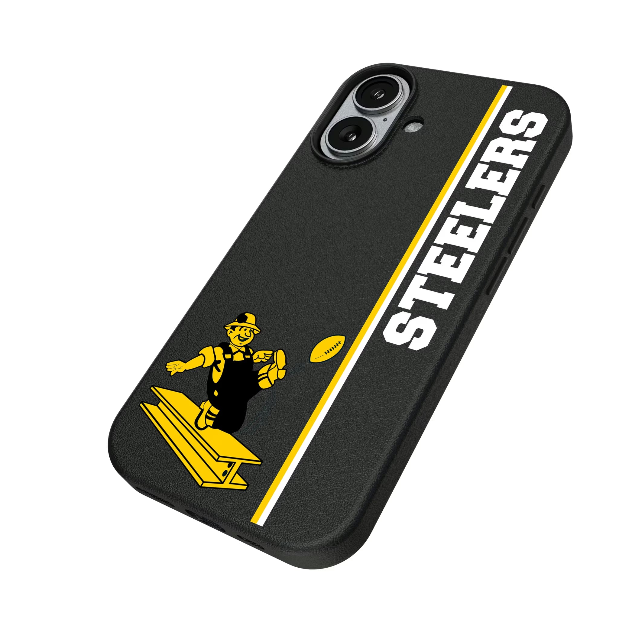 Pittsburgh Steelers 1961 Historic Collection Sidebar iPhone MagSafe Compatible Phone Case for Apple iPhone - Isometric View#Device_iPhone 17
