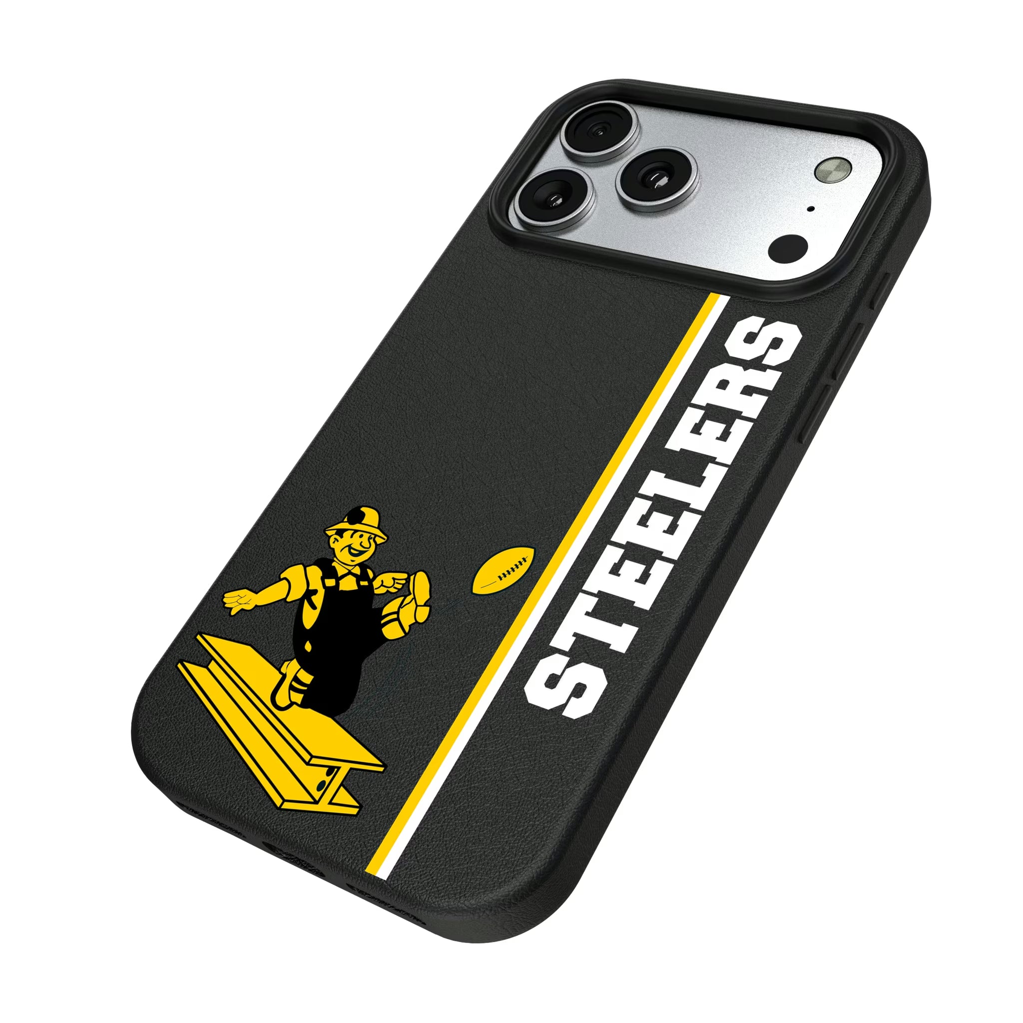 Pittsburgh Steelers 1961 Historic Collection Sidebar iPhone MagSafe Compatible Phone Case for Apple iPhone - Isometric View#Device_iPhone 17 Pro Max
