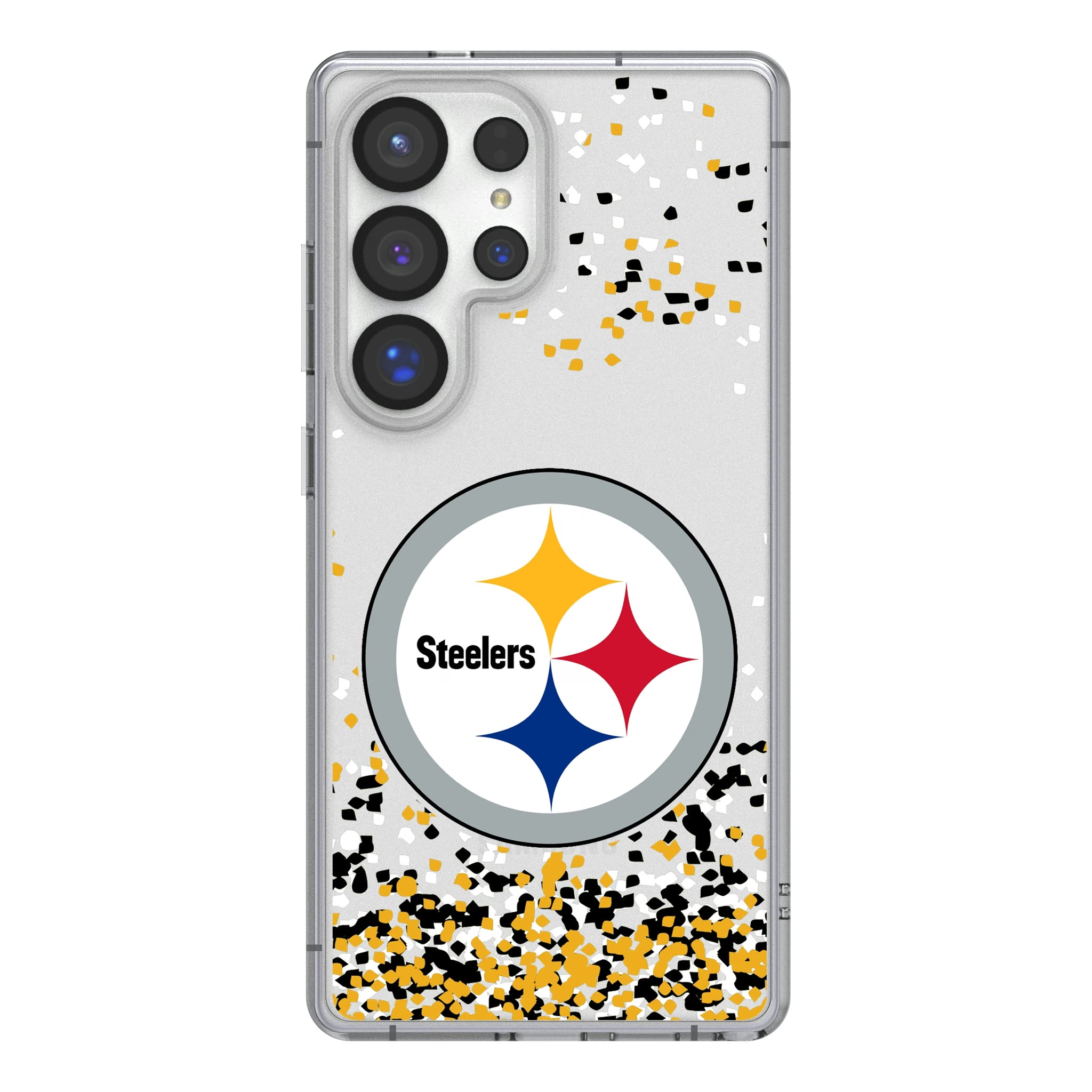 Pittsburgh Steelers Confetti Galaxy Clear Phone Case for Samsung Galaxy