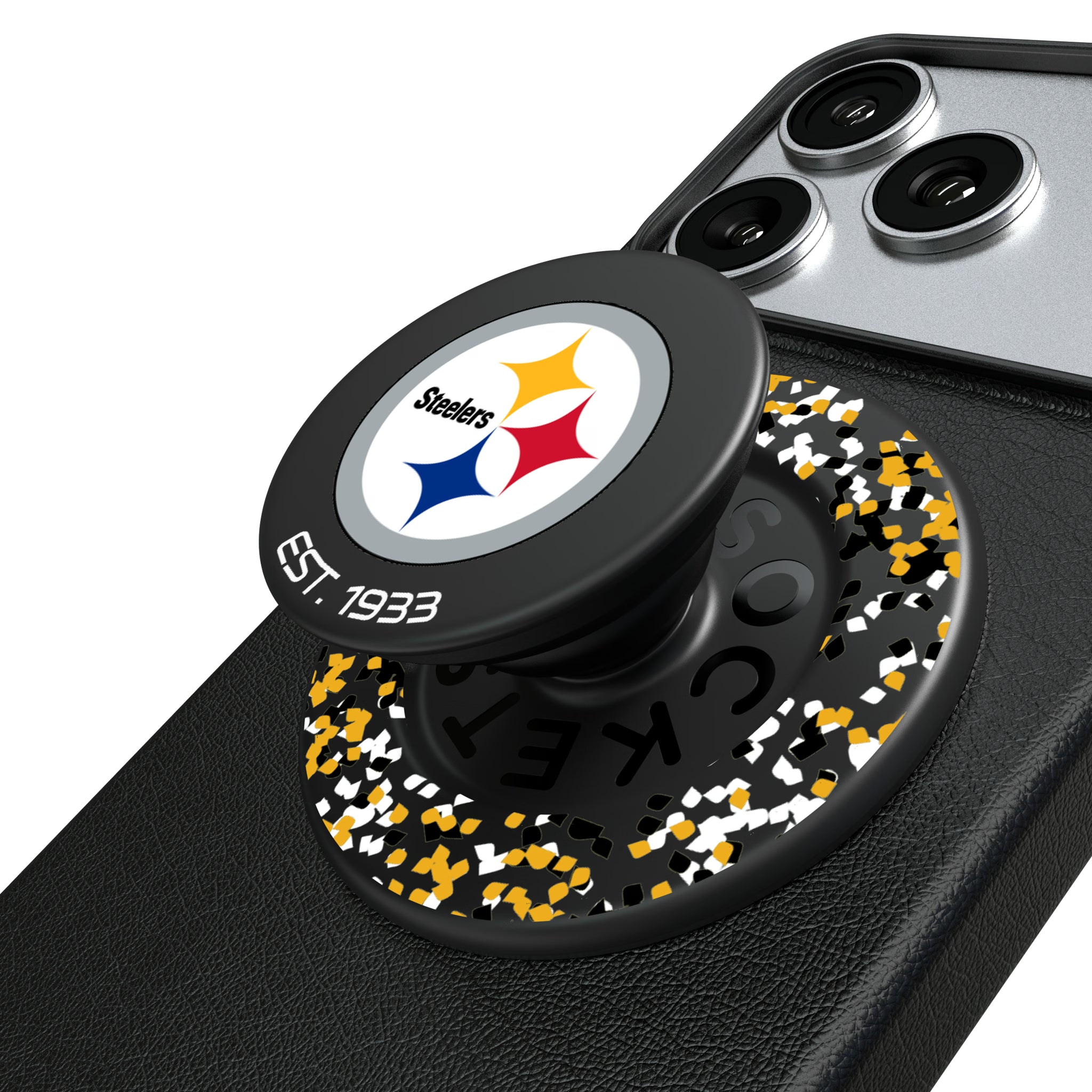 Pittsburgh Steelers Confetti Popsockets Round Magnetic