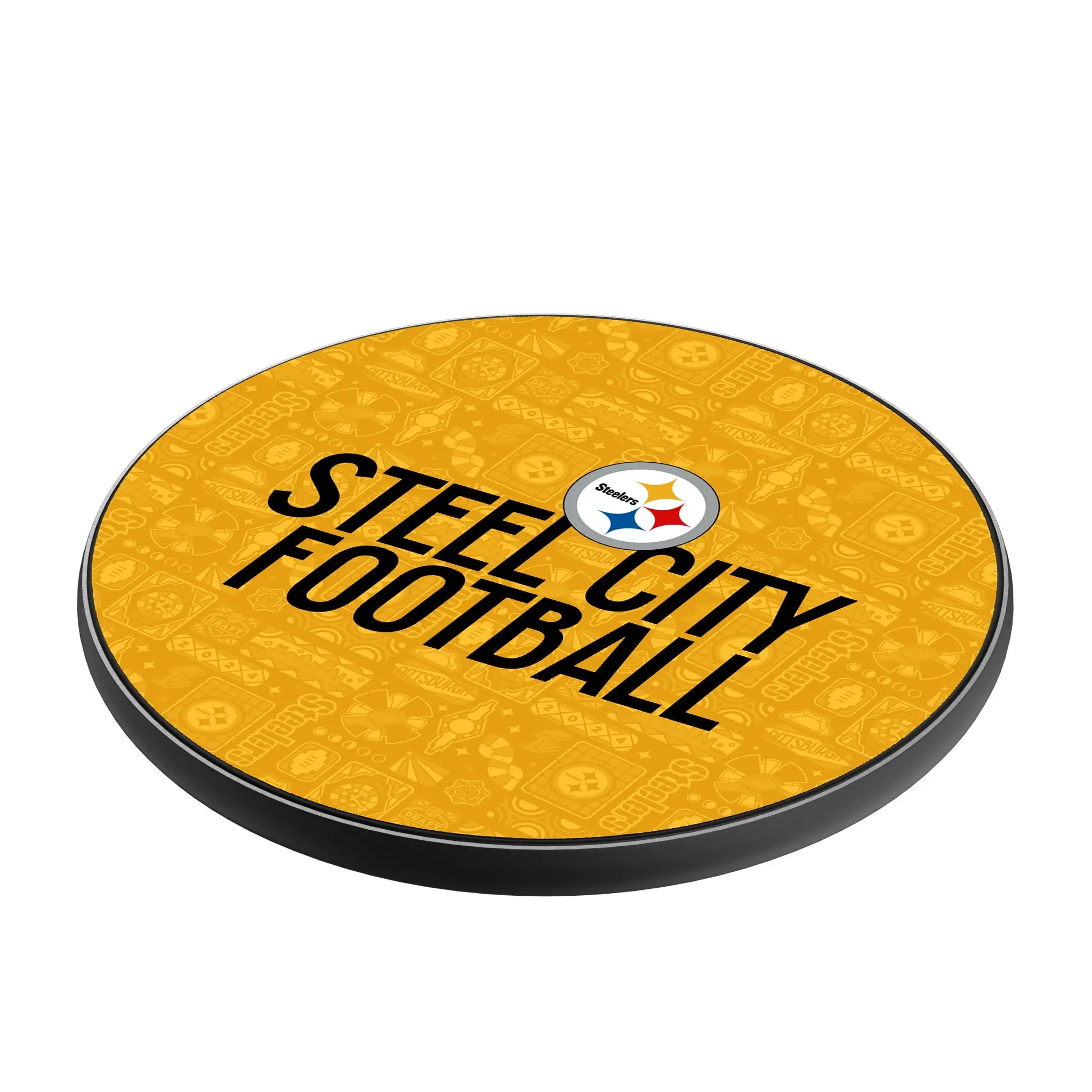 Pittsburgh Steelers Deco 15-Watt Wireless Charger - Isometric View