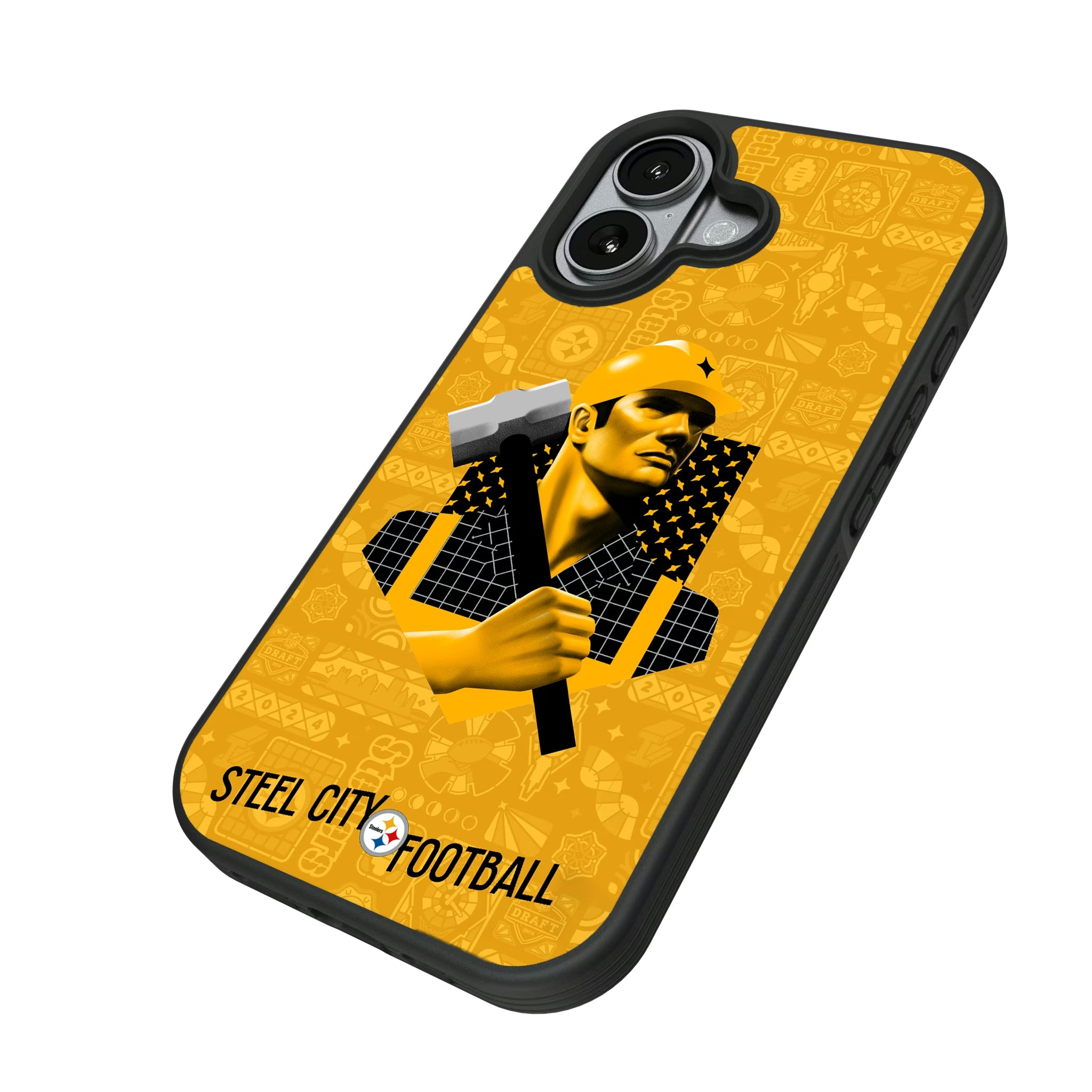 Pittsburgh Steelers Deco iPhone Bump Phone Case for Apple iPhone - Isometric View#Device_iPhone 17