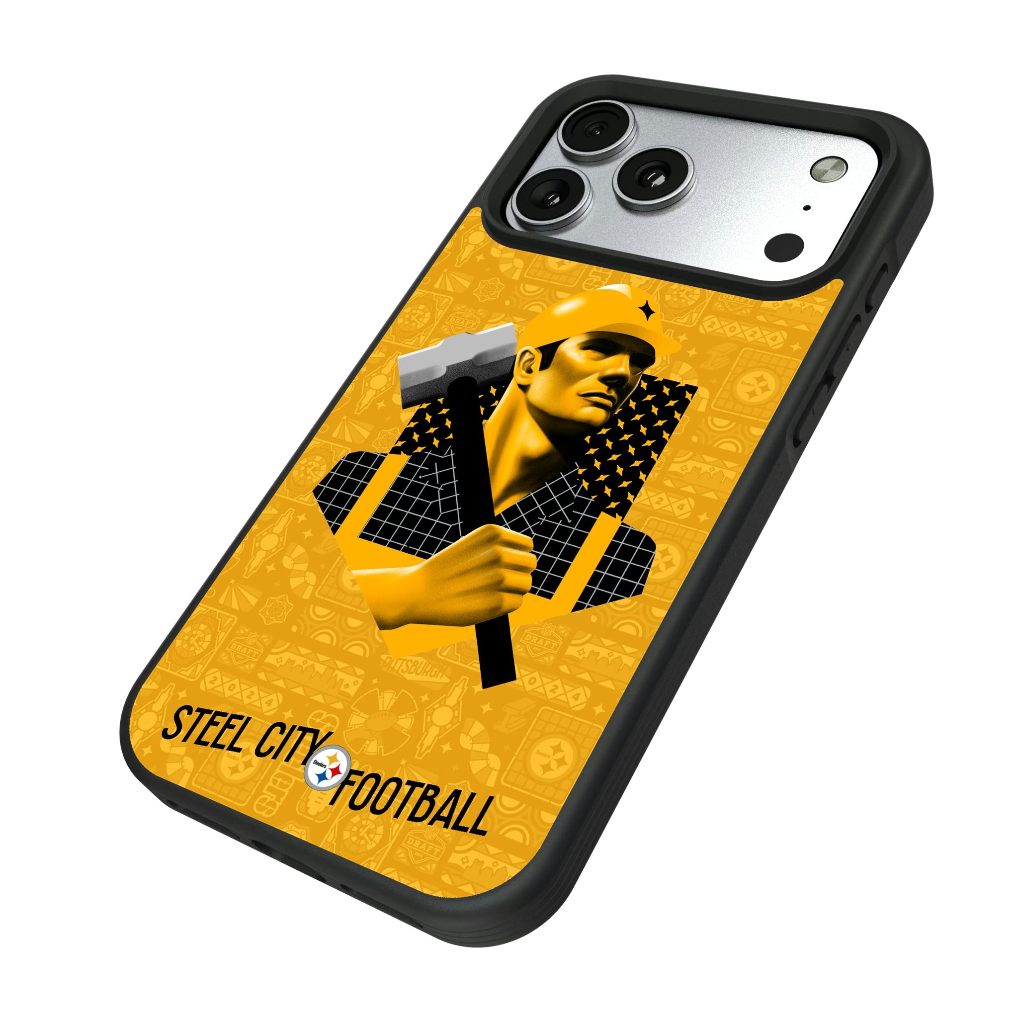 Pittsburgh Steelers Deco iPhone Bump Phone Case for Apple iPhone - Isometric View#Device_iPhone 17 Pro Max