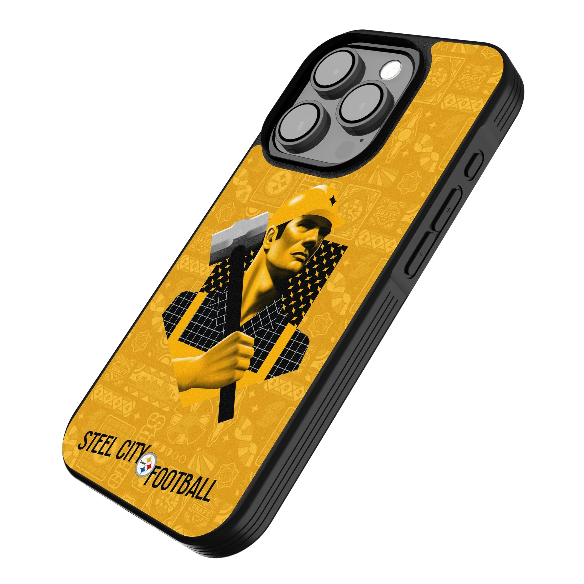 Pittsburgh Steelers Deco iPhone Bump Phone Case for Apple iPhone - Isometric View