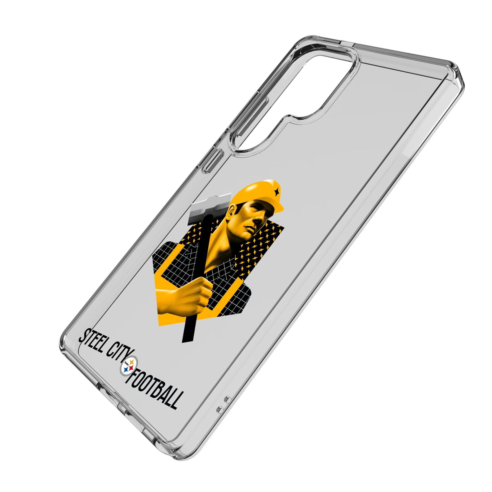 Pittsburgh Steelers Deco Galaxy Clear Phone Case for Samsung Galaxy - Isometric View