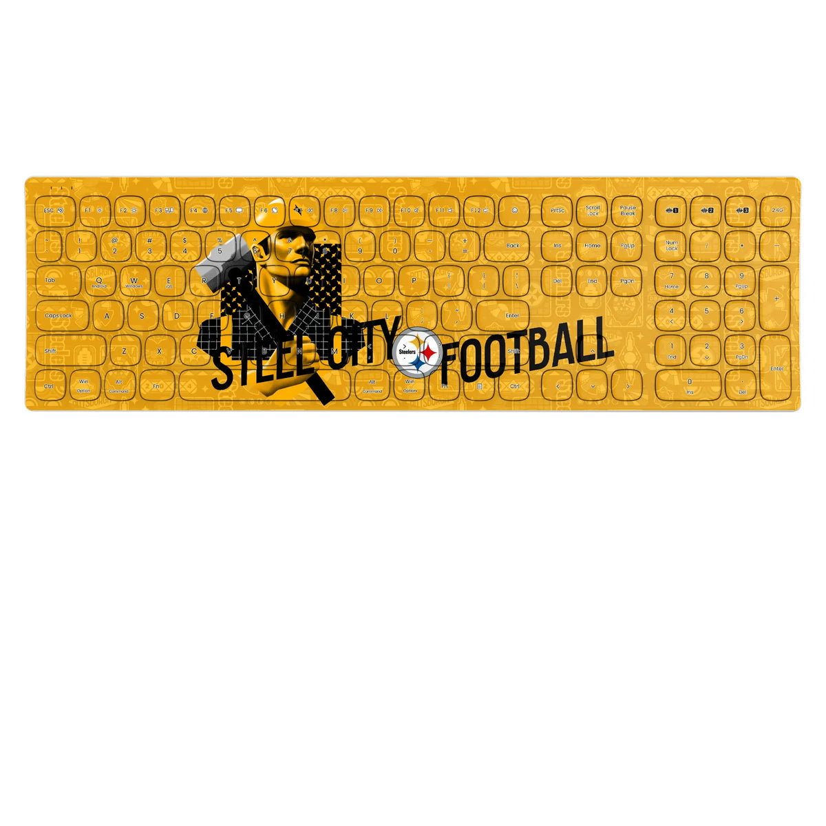 Pittsburgh Steelers Deco KKB605 Curved Wireless Keyboard