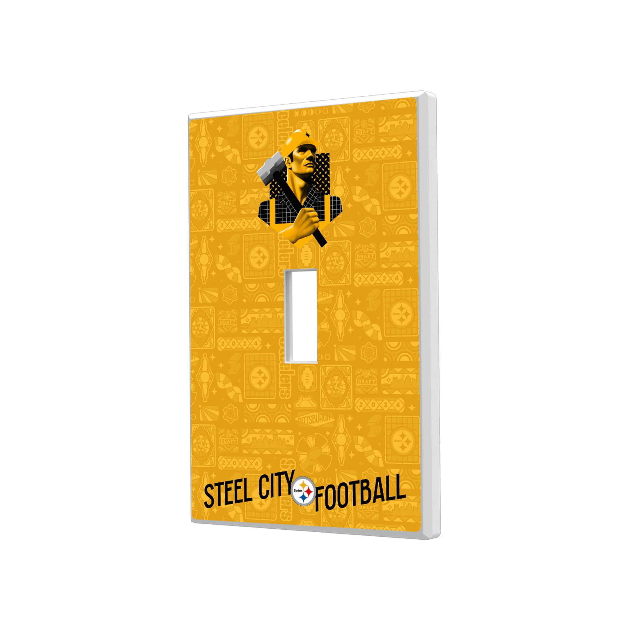 Pittsburgh Steelers Deco Hidden-Screw Light Switch Plate#Style_Single Toggle