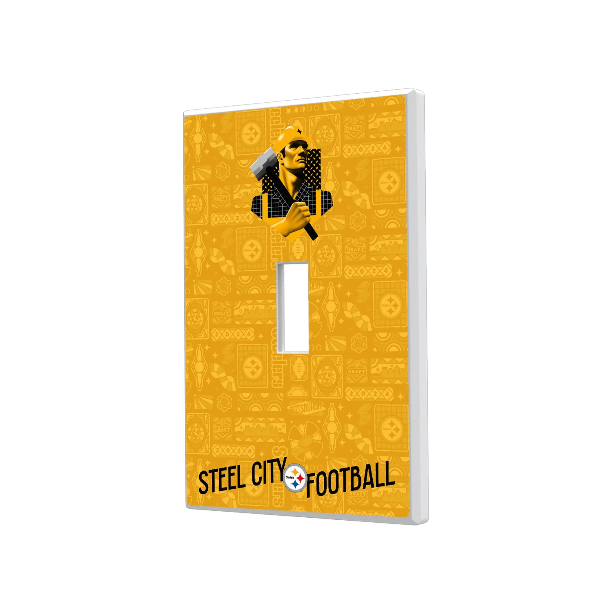 Pittsburgh Steelers Deco Hidden-Screw Light Switch Plate#Style_Single Toggle