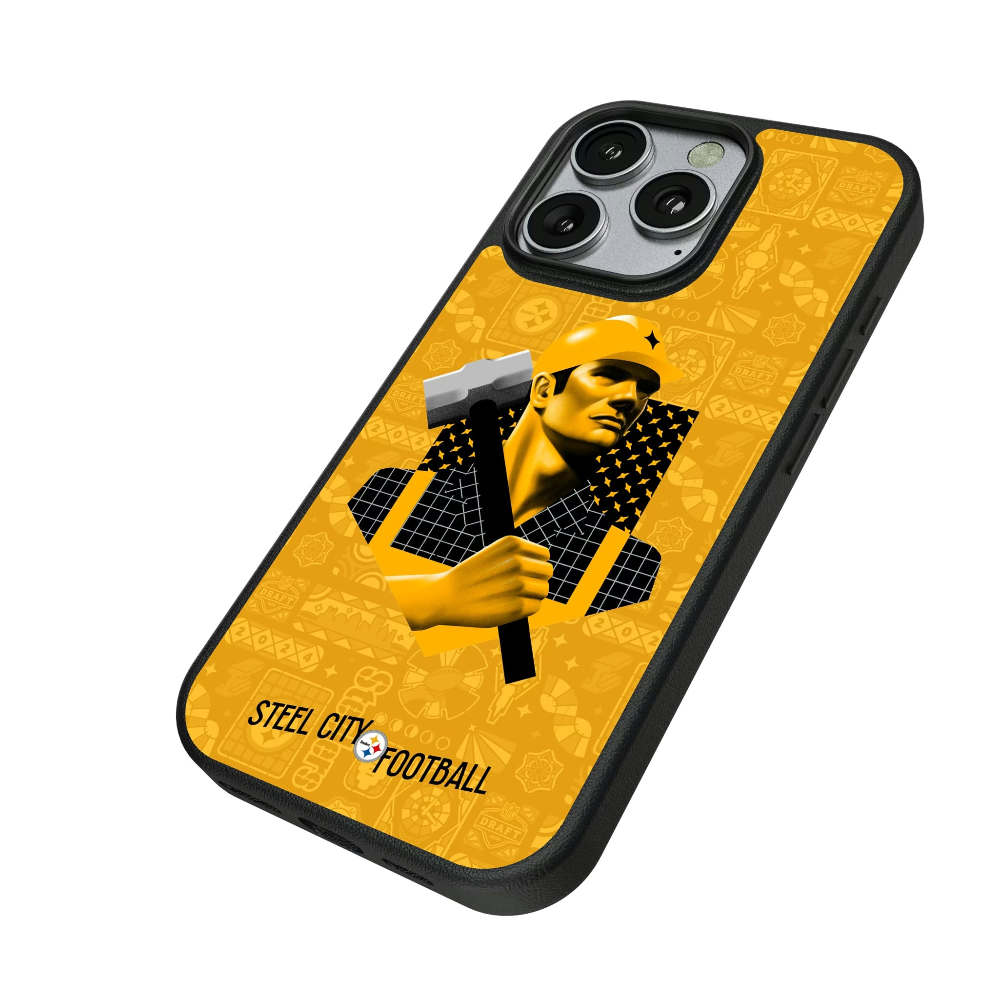 Pittsburgh Steelers Deco iPhone MagSafe Compatible Phone Case for Apple iPhone - Isometric View