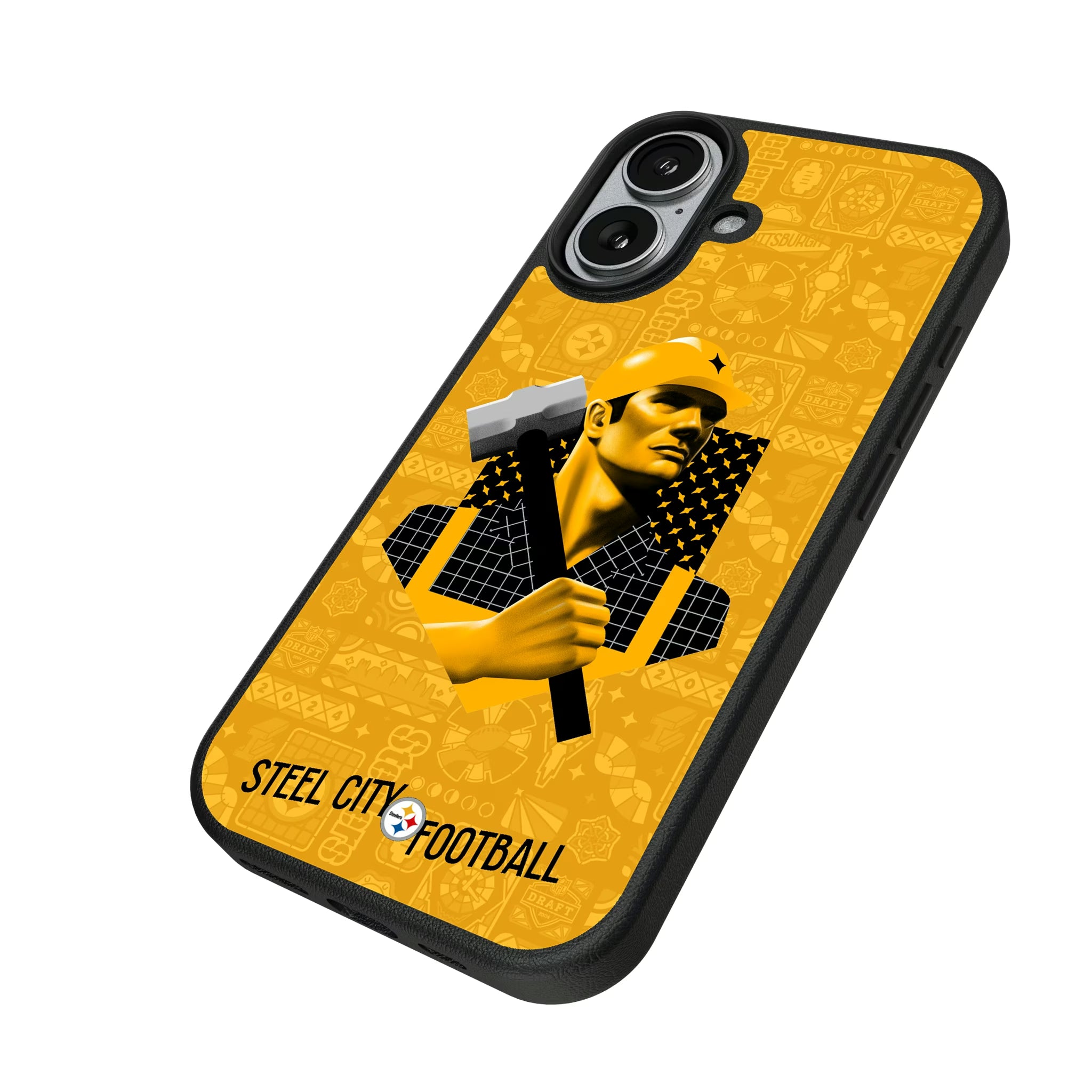 Pittsburgh Steelers Deco iPhone MagSafe Compatible Phone Case for Apple iPhone - Isometric View#Device_iPhone 17