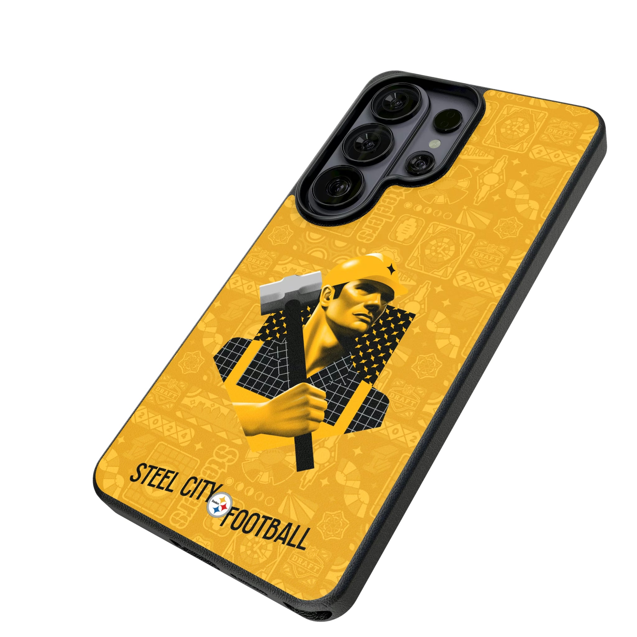 Pittsburgh Steelers Deco Galaxy MagSafe Compatible Phone Case for Samsung Galaxy - Isometric View
