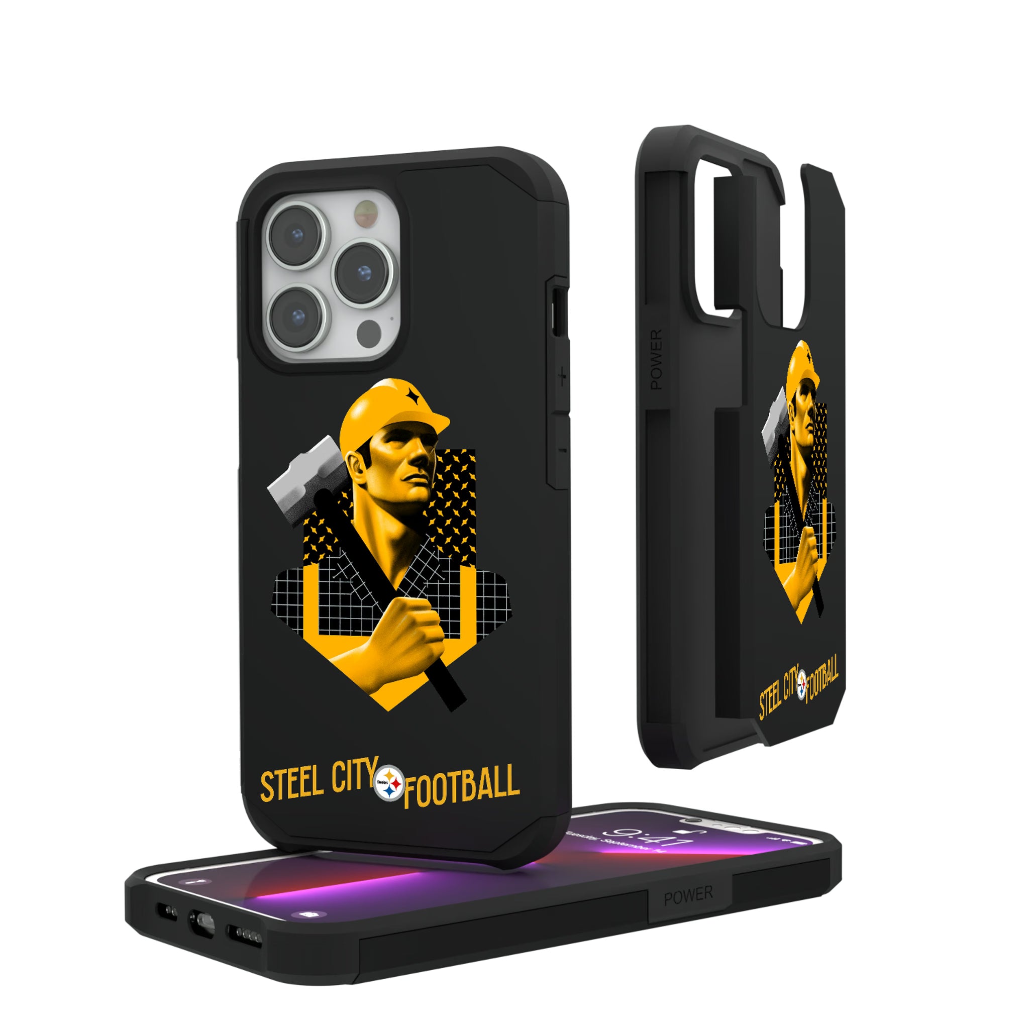 Pittsburgh Steelers Deco iPhone Rugged Phone Case for Apple iPhone#Device_iPhone 13 Pro