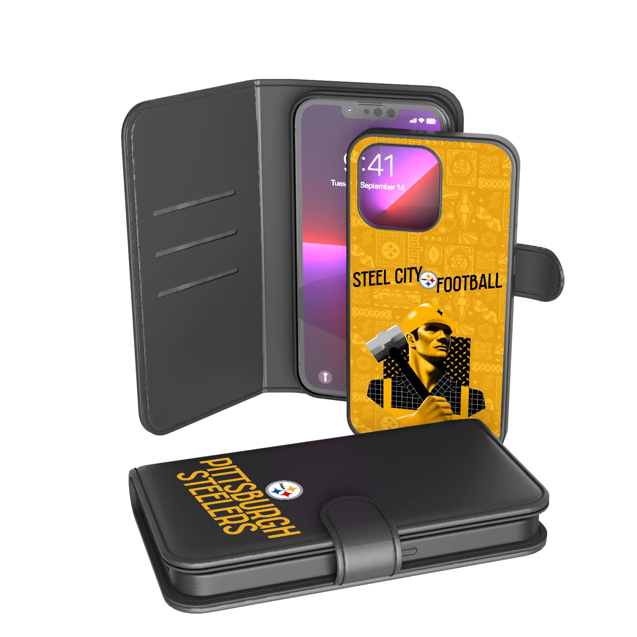 Pittsburgh Steelers Deco iPhone Wallet Phone Case for Apple iPhone