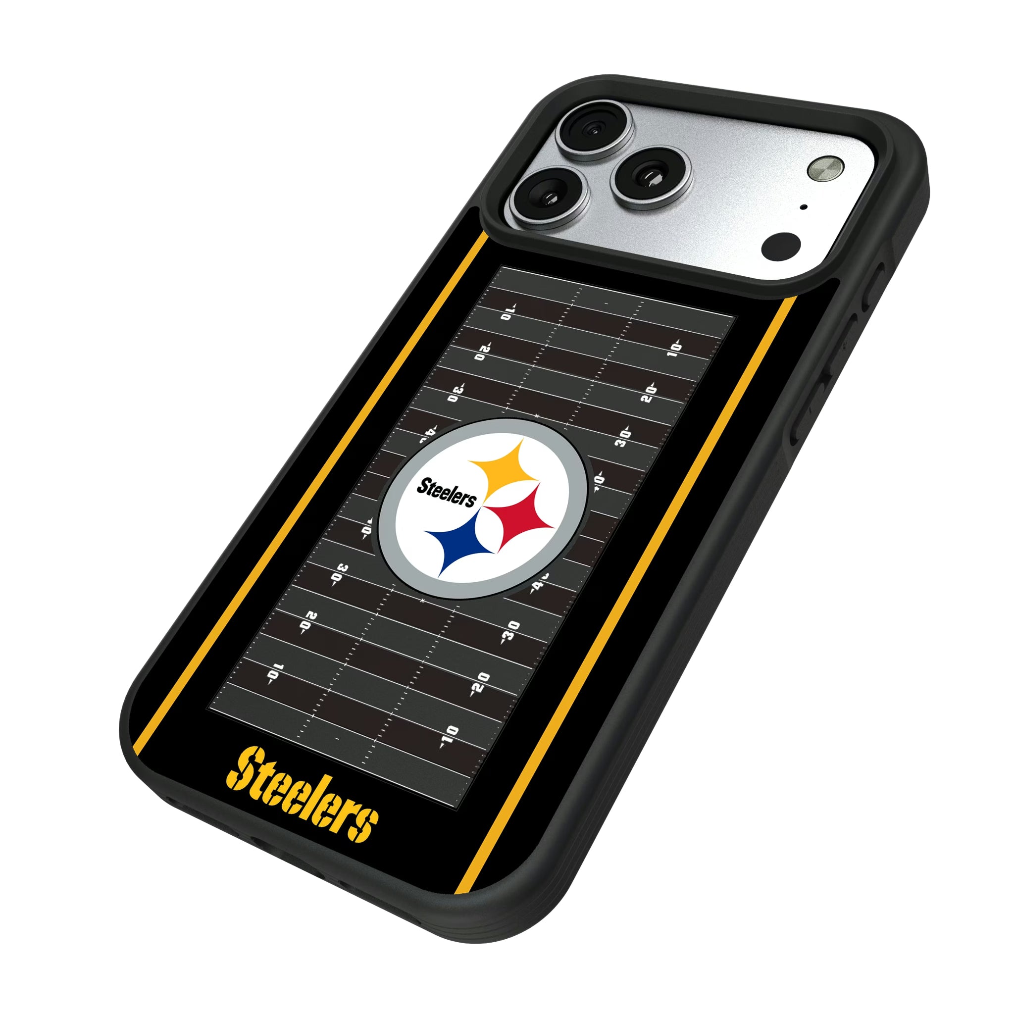 Pittsburgh Steelers Field iPhone Bump Phone Case for Apple iPhone - Isometric View#Device_iPhone 17 Pro Max