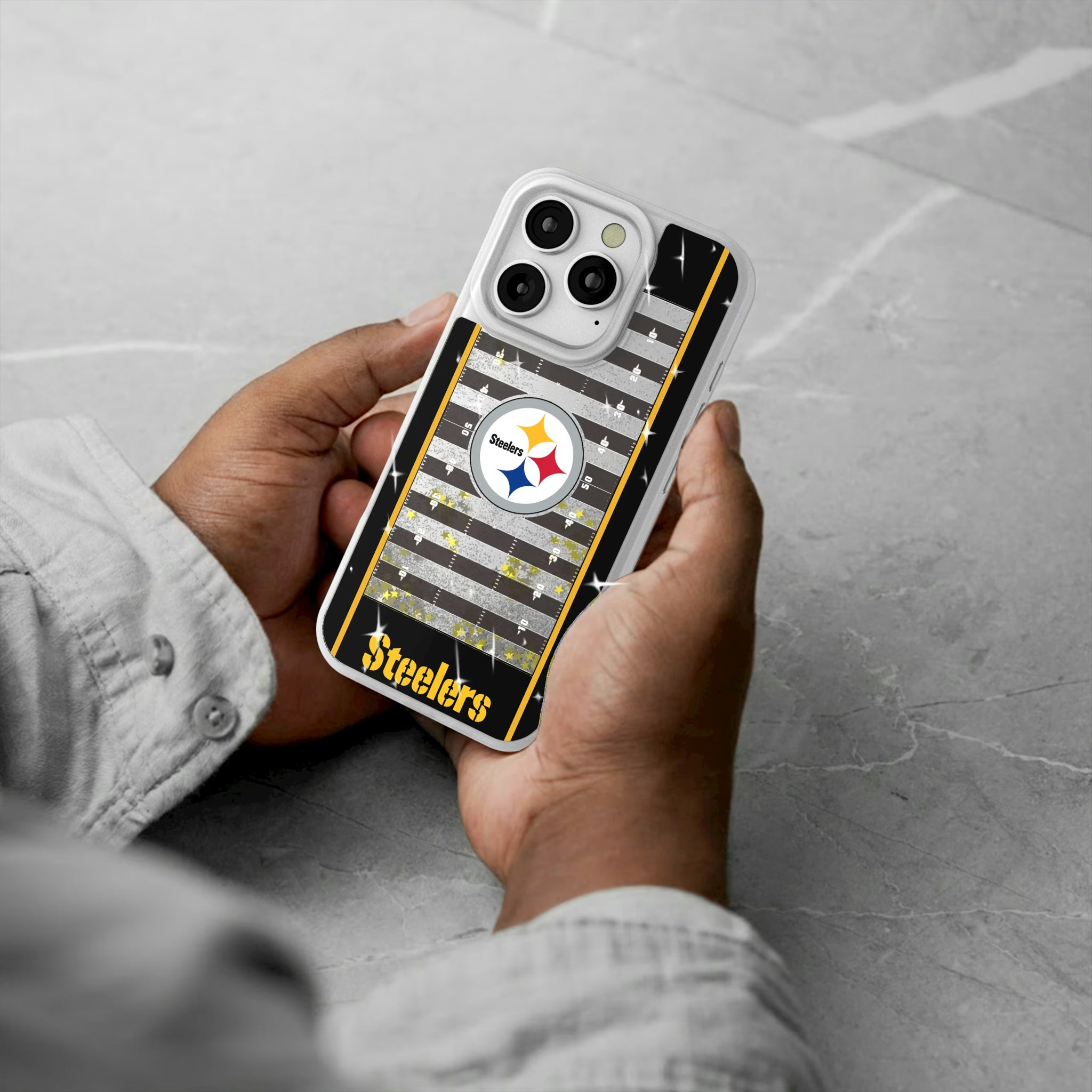 Pittsburgh Steelers Field iPhone Glitter Phone Case for Apple iPhone - Lifestyle#Device_iPhone 16 Pro