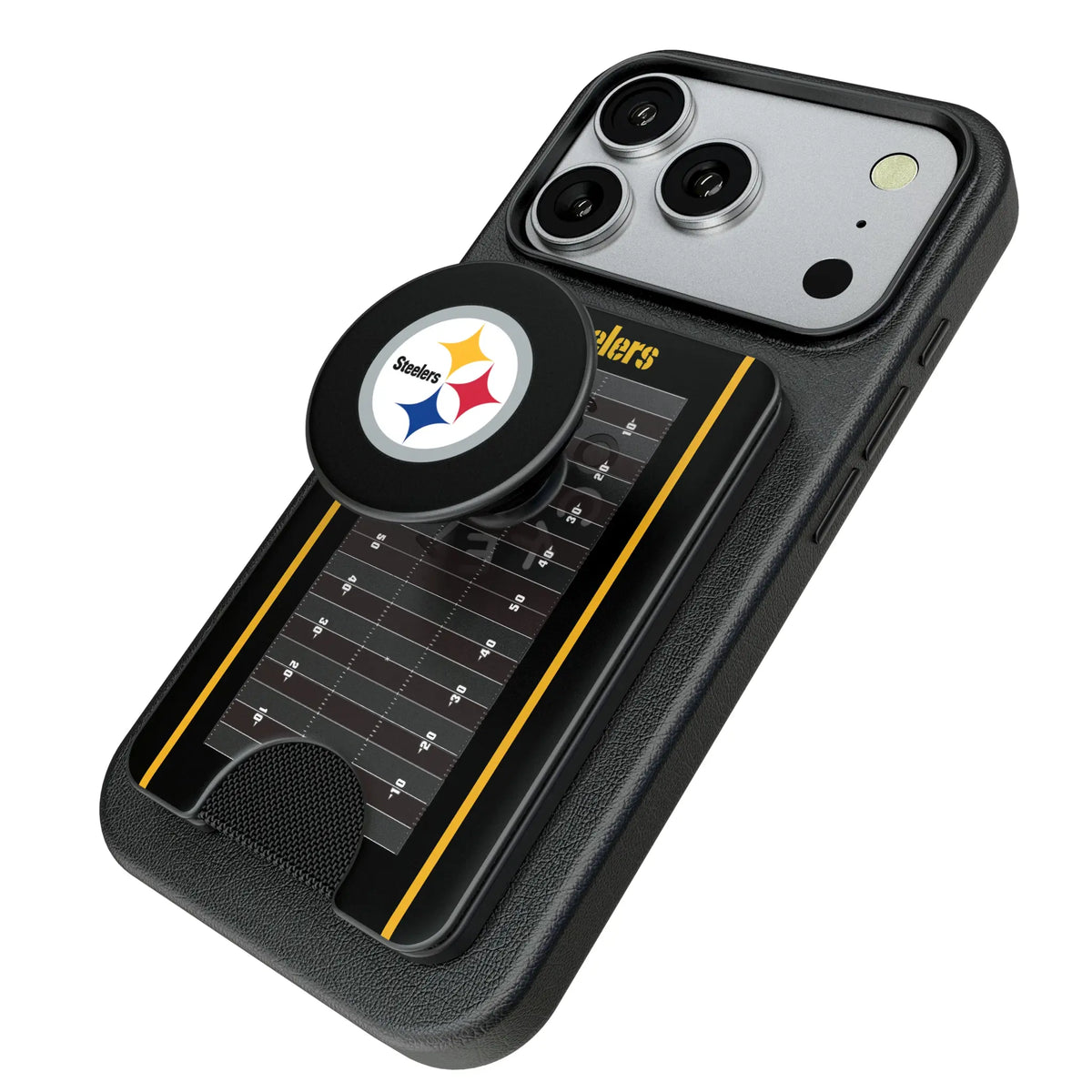 Pittsburgh Steelers Field Popsockets Wallet Magnetic - Isometric View