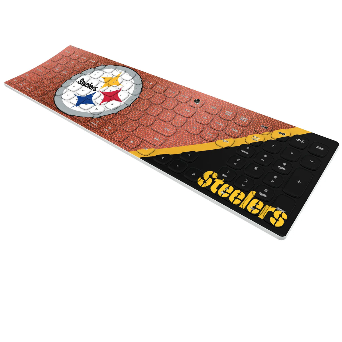 Pittsburgh Steelers Football KKB605 Curved Wireless Keyboard - Isometric View