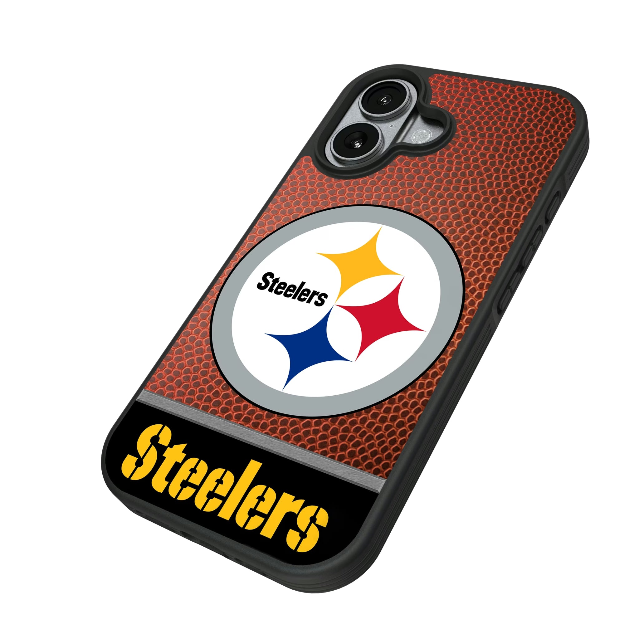 Pittsburgh Steelers Football Wordmark iPhone Bump Phone Case for Apple iPhone - Isometric View#Device_iPhone 17