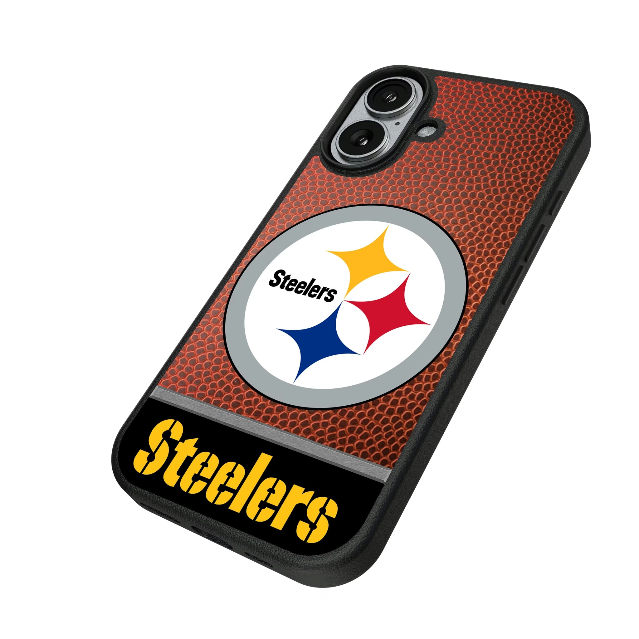 Pittsburgh Steelers Football Wordmark iPhone MagSafe Compatible Phone Case for Apple iPhone - Isometric View#Device_iPhone 17