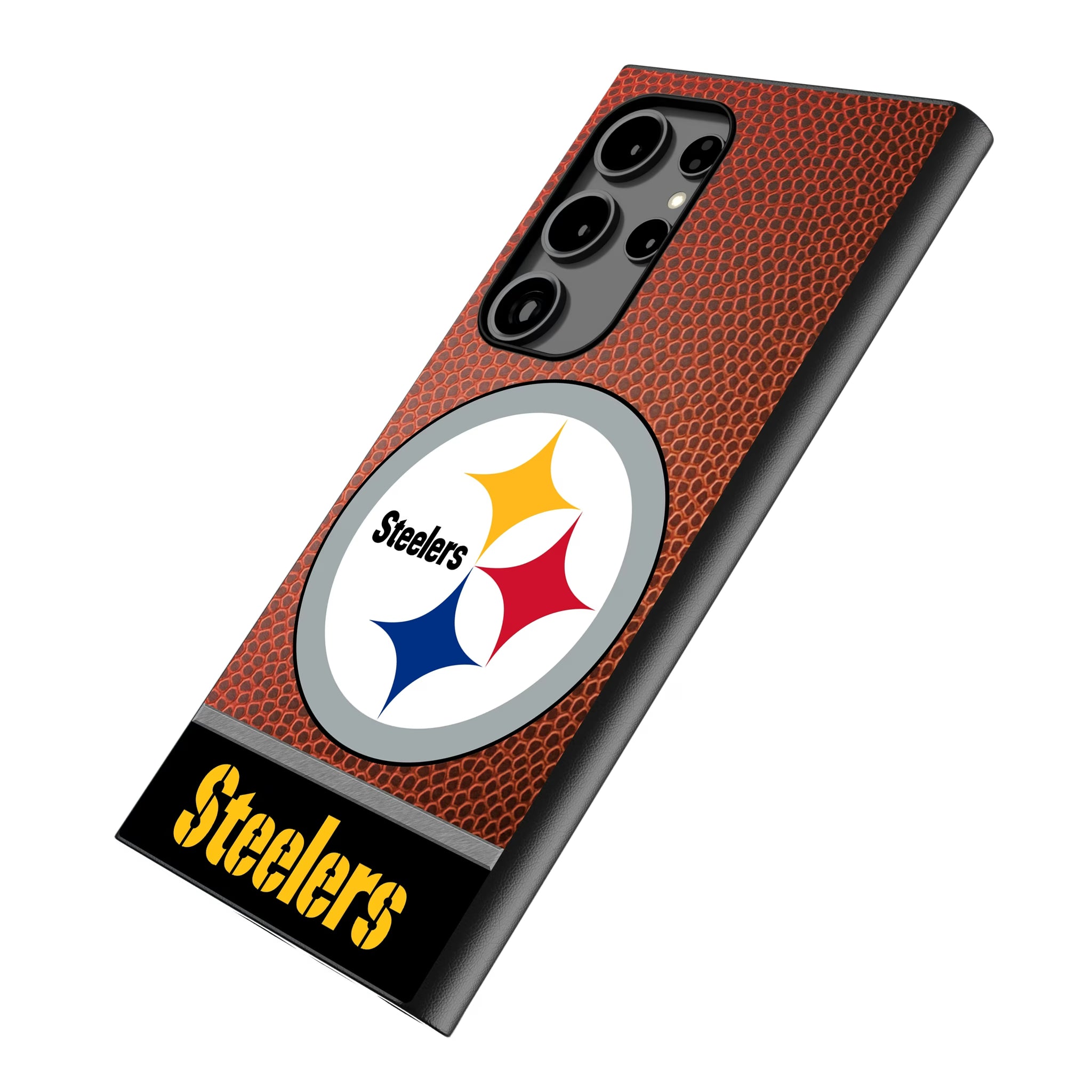Pittsburgh Steelers Football Wordmark Galaxy MagSafe Compatible Phone Case for Samsung Galaxy - Isometric View