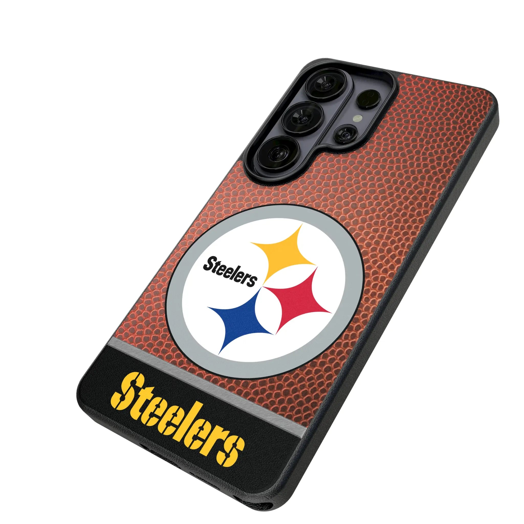 Pittsburgh Steelers Football Wordmark Galaxy MagSafe Compatible Phone Case for Samsung Galaxy - Isometric View#Device_Galaxy S26 Ultra
