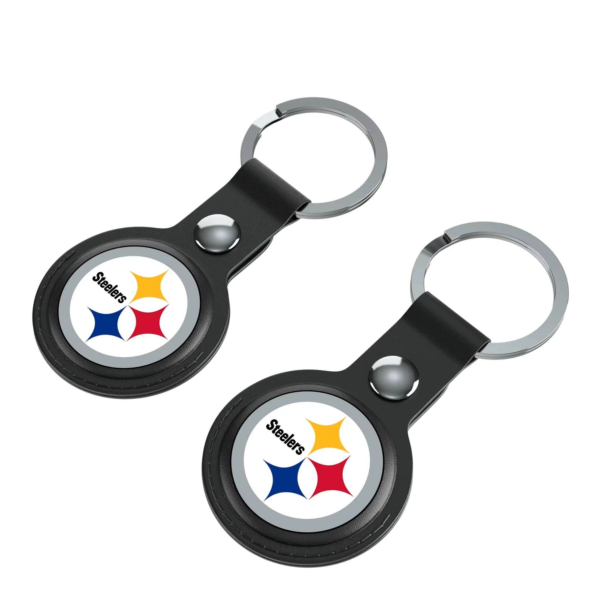 Pittsburgh Steelers Insignia AirTag Black Airtag Holder 2-Pack - Isometric View