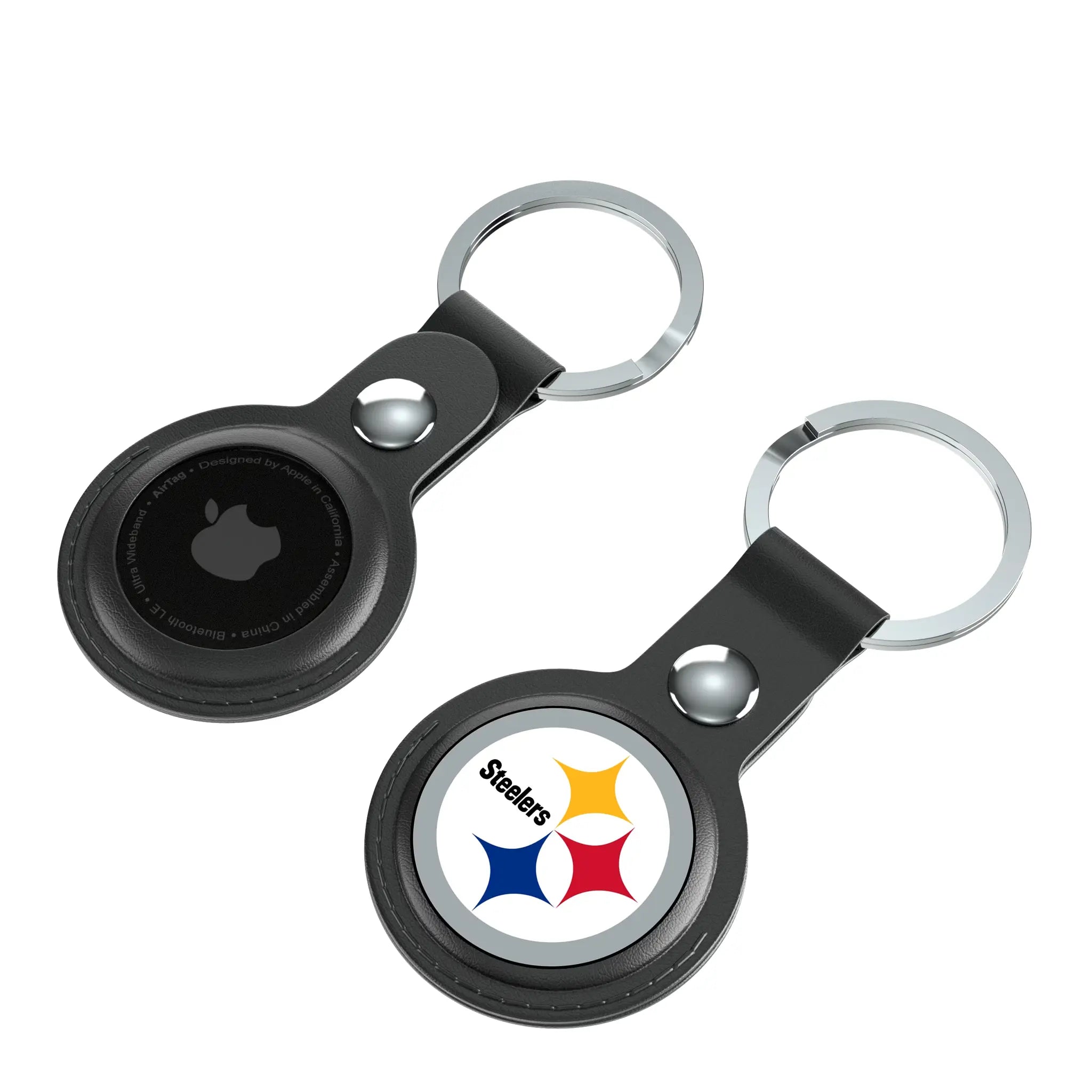 Pittsburgh Steelers Insignia AirTag Black Airtag Holder 2-Pack - Isometric View
