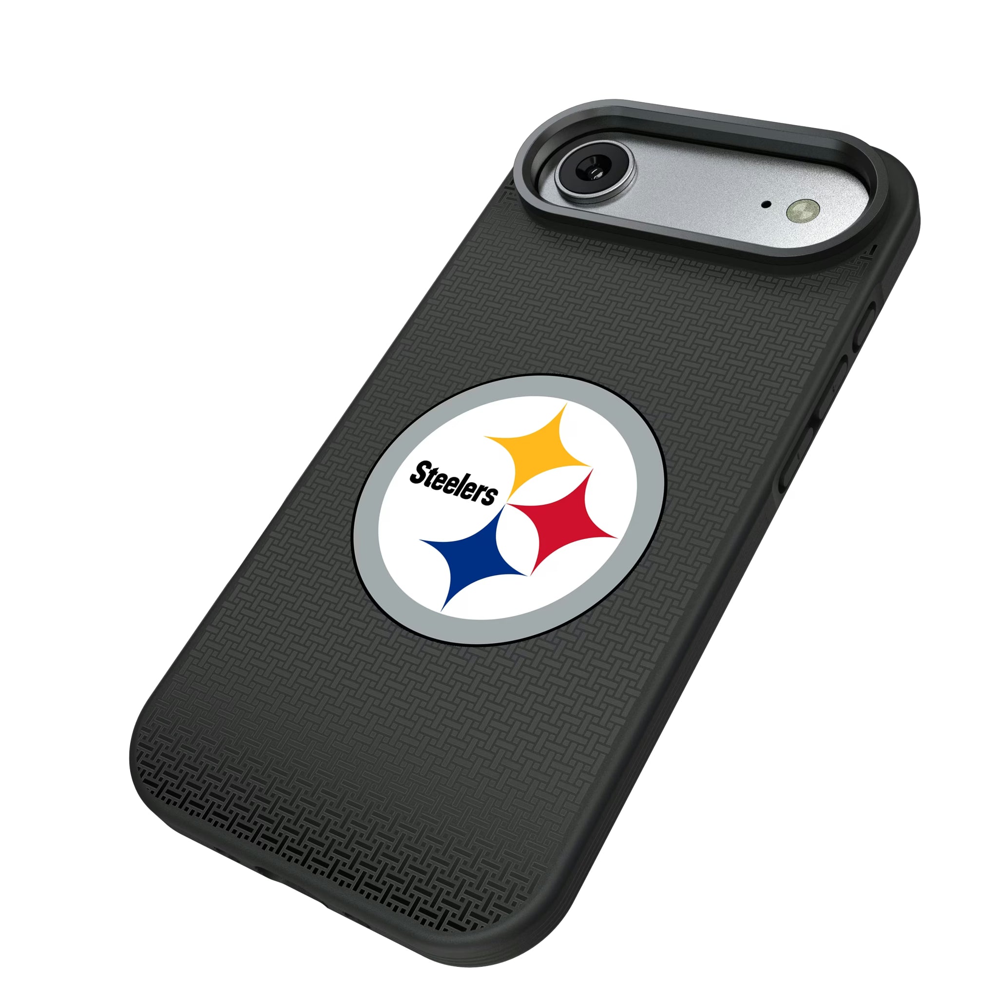 Pittsburgh Steelers Linen iPhone Bump Phone Case for Apple iPhone - Isometric View#Device_iPhone Air
