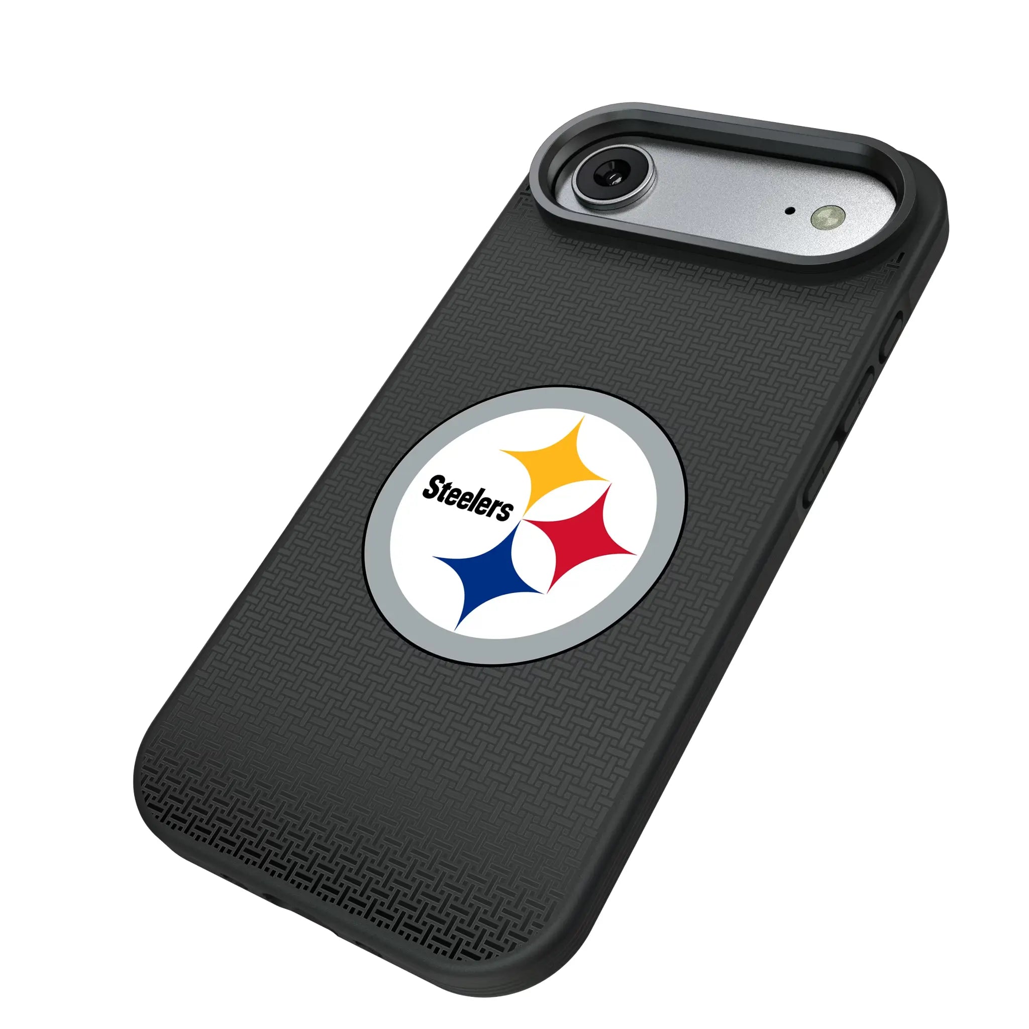Pittsburgh Steelers Linen iPhone Bump Phone Case for Apple iPhone - Isometric View#Device_iPhone Air