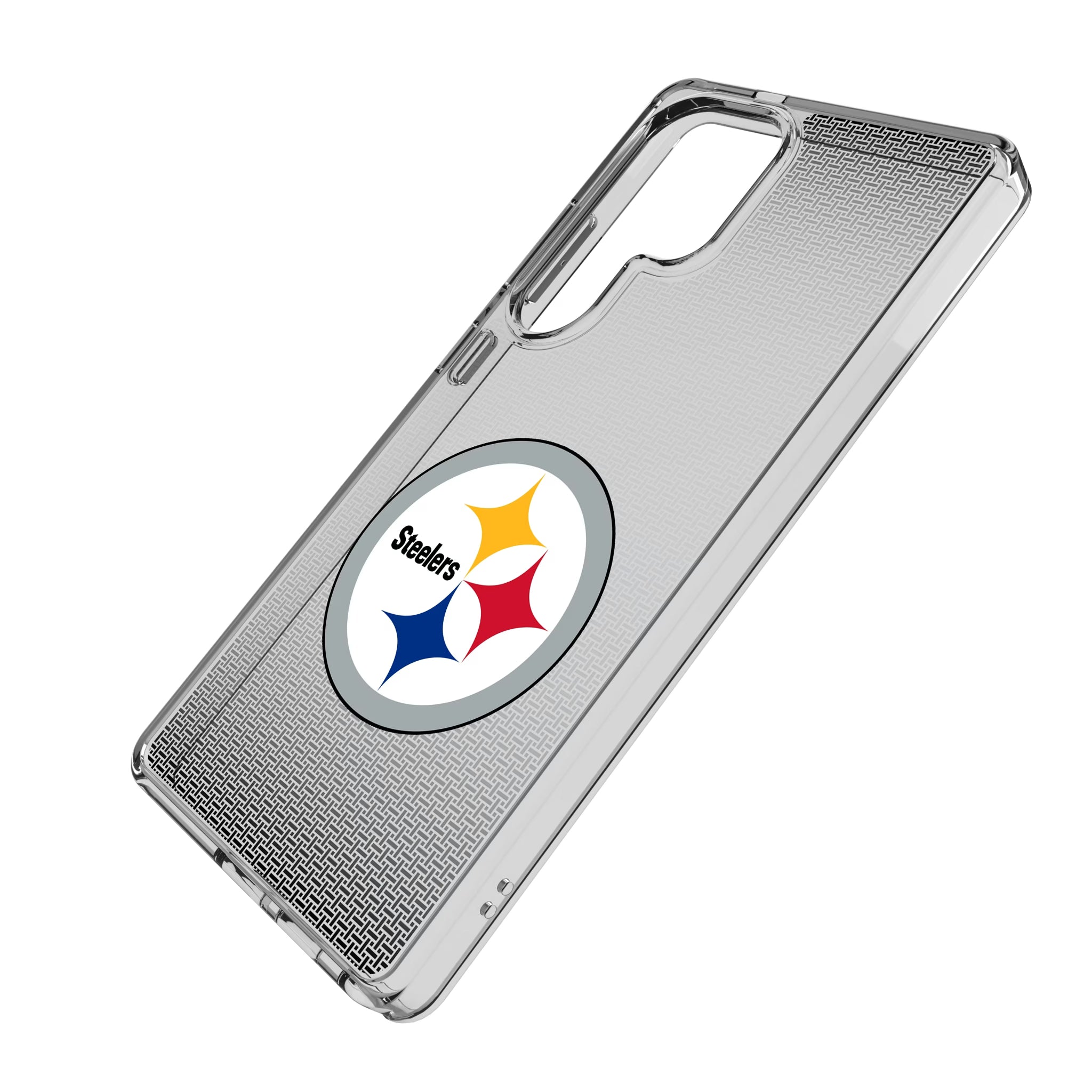 Pittsburgh Steelers Linen Galaxy Clear Phone Case for Samsung Galaxy - Isometric View
